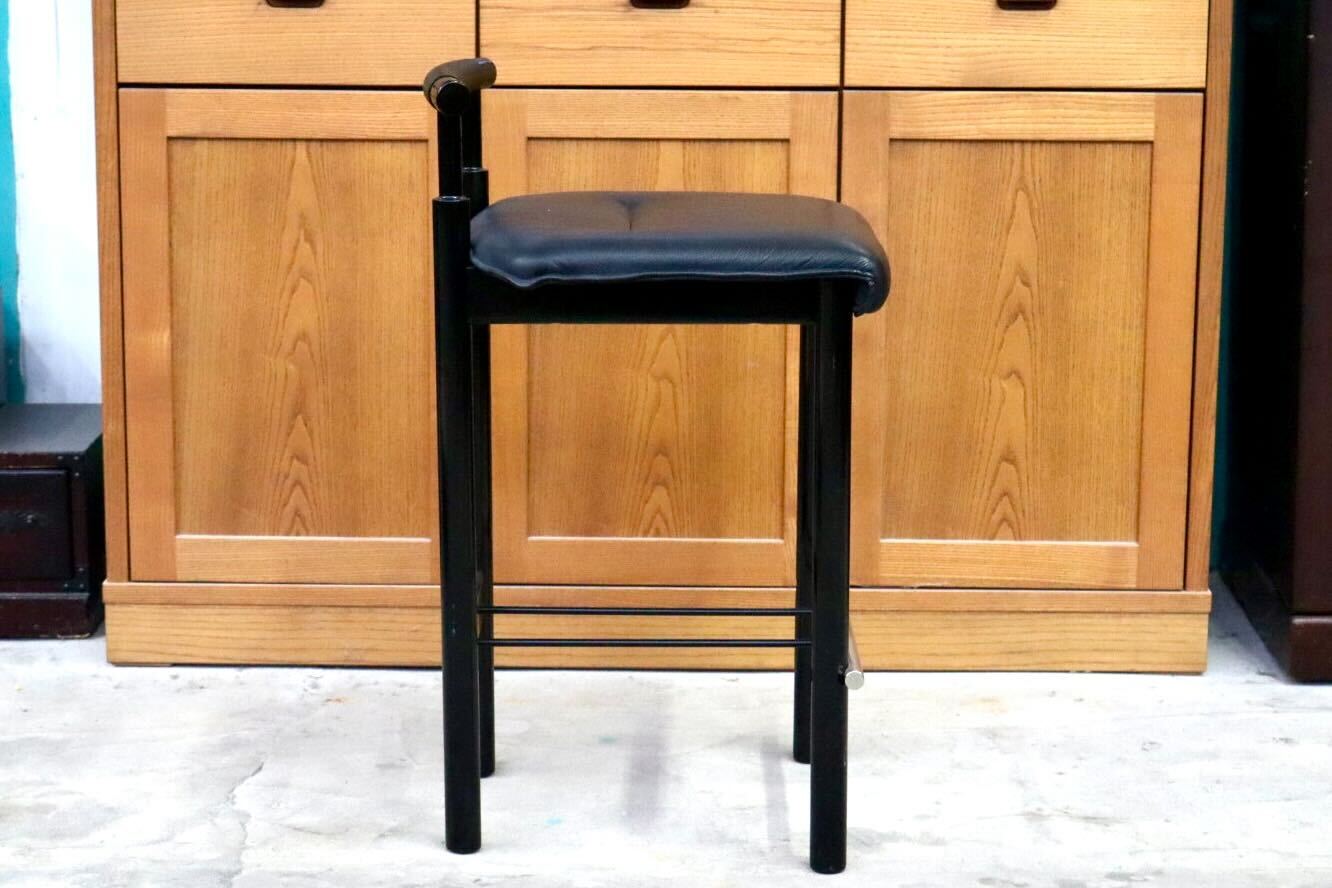 GMIS434A○モリシゲ / MORISHIGE カウンターチェア ハイチェア ハイスツール アームレスチェア 椅子 本革 天然木 漆 ブラック 国産家具