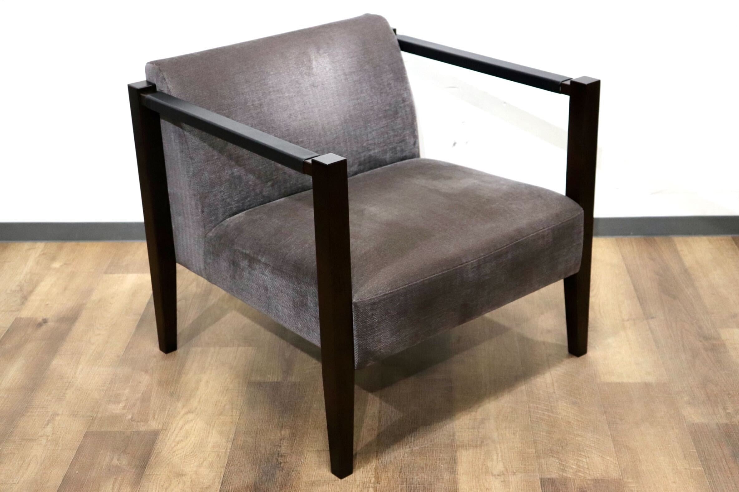 GMHN316A○Ritzwell / リッツウェル LOS ロス ラウンジチェア アームチェア 椅子 ファブリック グレー 定価約20万 モデルルーム展示品