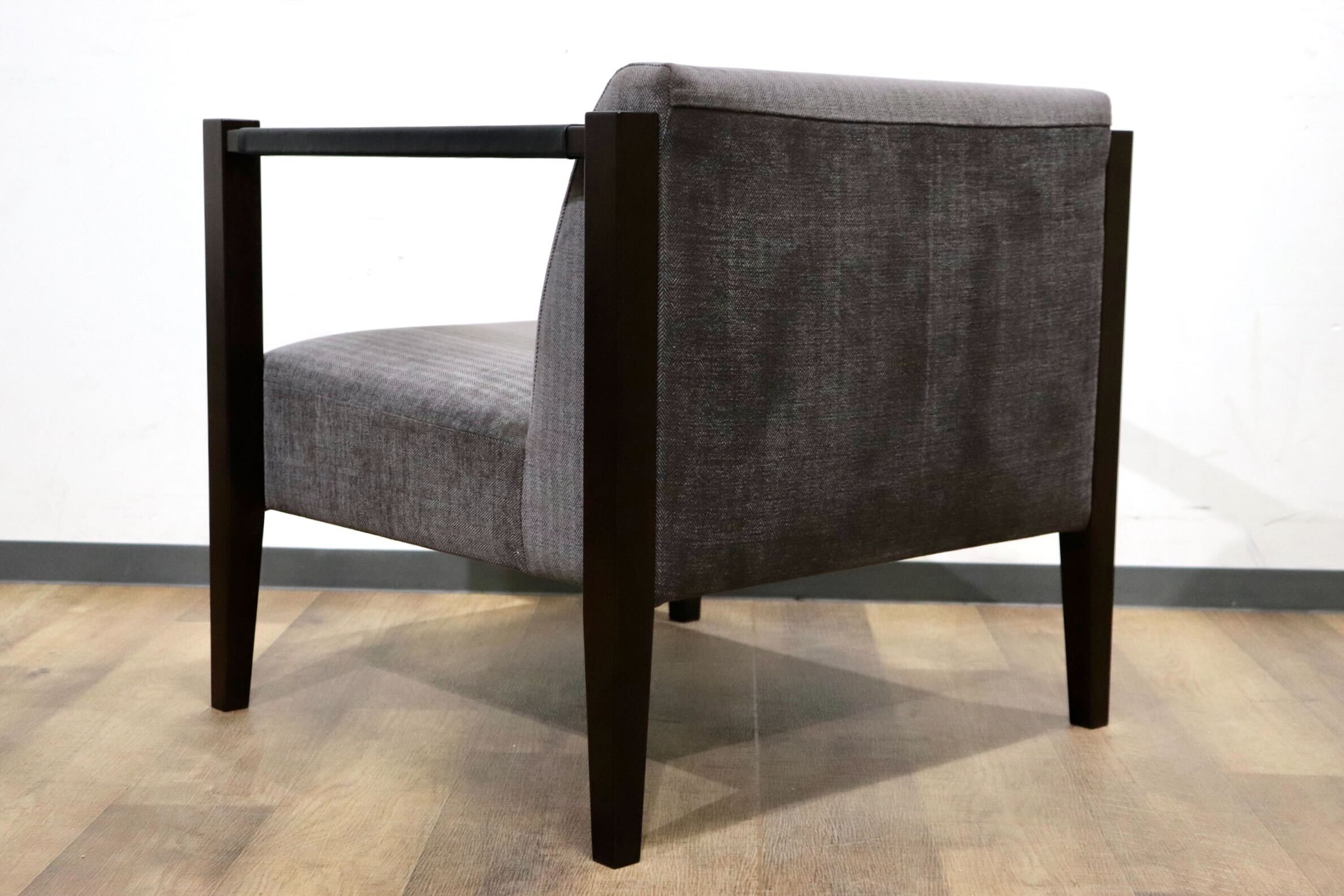 GMHN316A○Ritzwell / リッツウェル LOS ロス ラウンジチェア アームチェア 椅子 ファブリック グレー 定価約20万 モデルルーム展示品