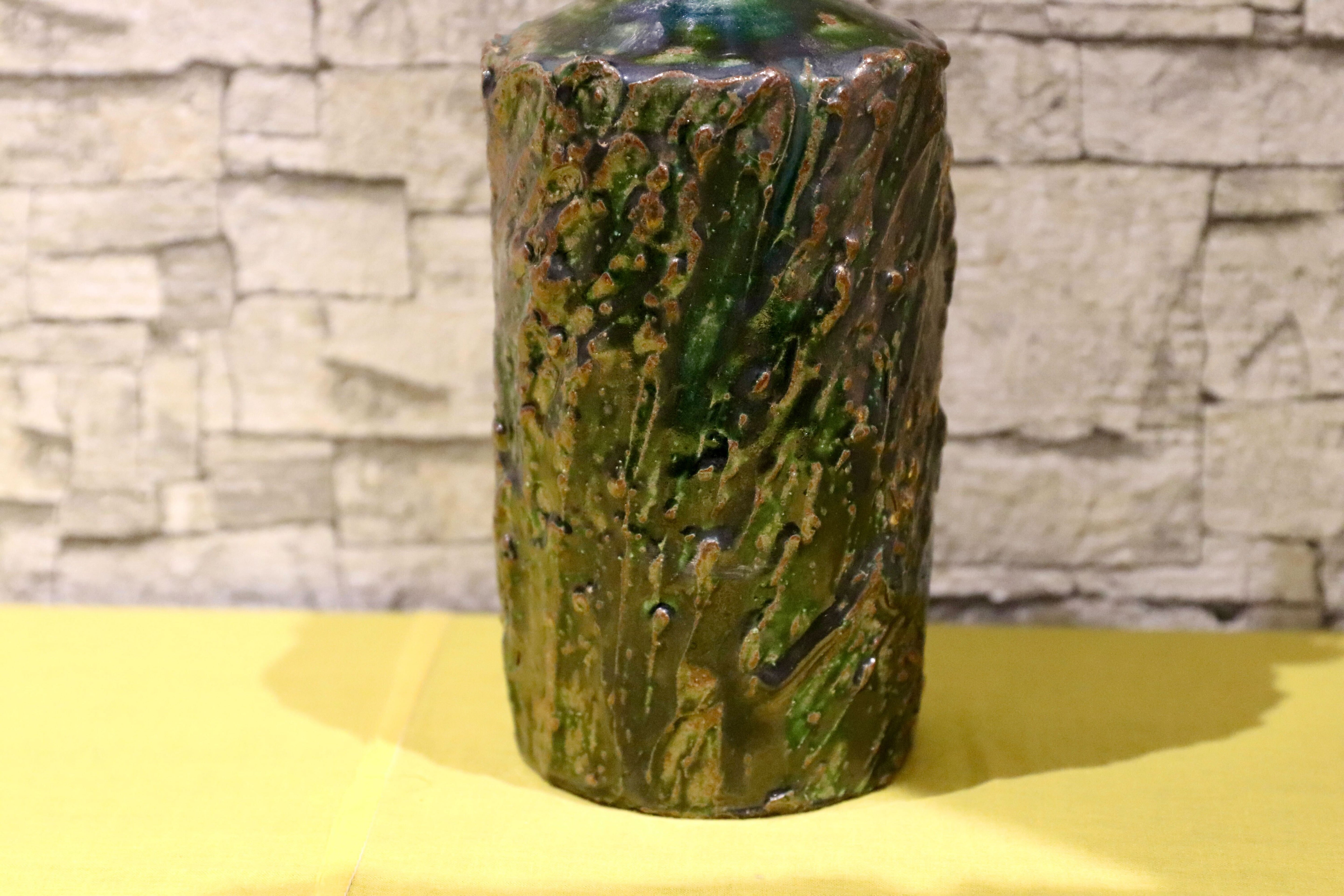 GMIO201D○丹文窯 / Tanbungama ウォーターボトル 丹波立杭焼 一点物 ミャクミャク模様 花瓶 フラワーベース