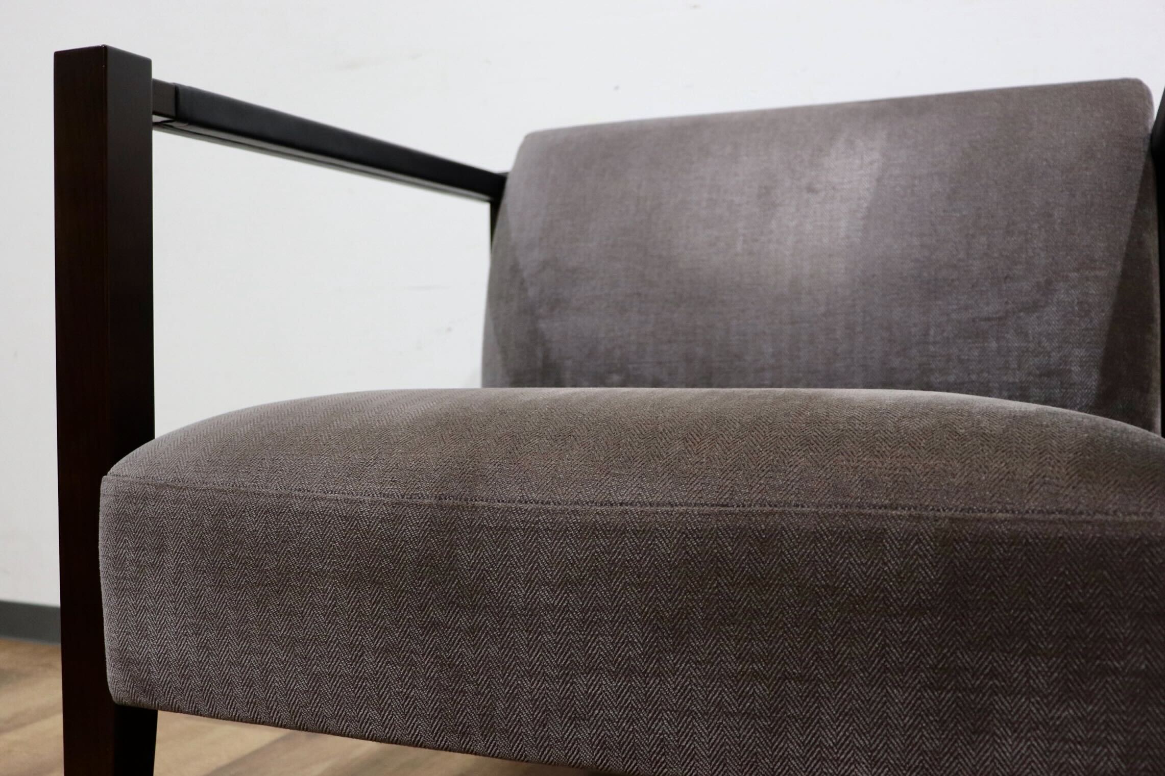 GMHN316A○Ritzwell / リッツウェル LOS ロス ラウンジチェア アームチェア 椅子 ファブリック グレー 定価約20万 モデルルーム展示品