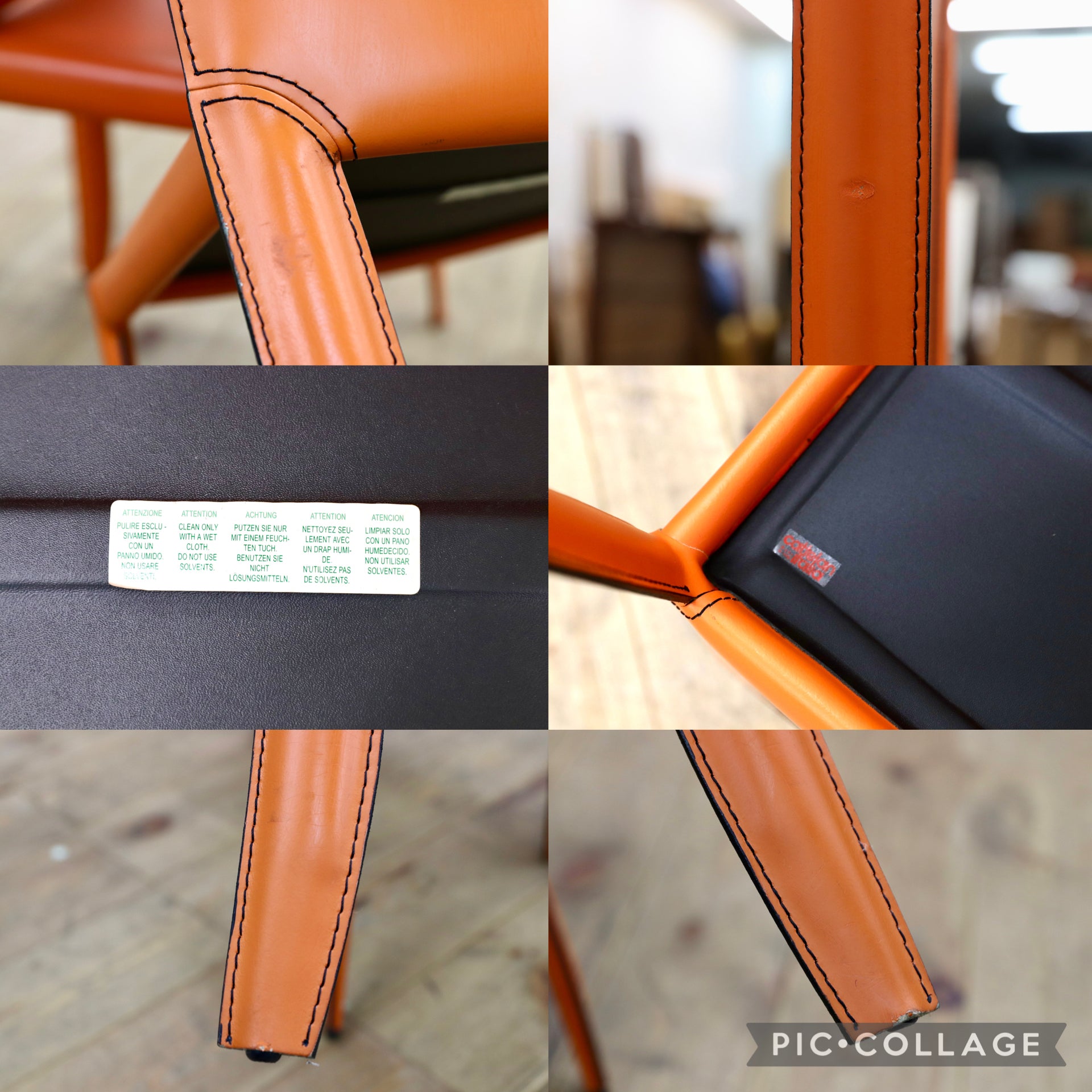 GMJK272A○Cattelan Italia / カッテランイタリア ダイニングチェア 椅子 4脚セット オレンジ 総張り イタリアモダン 輸入家具 展示品