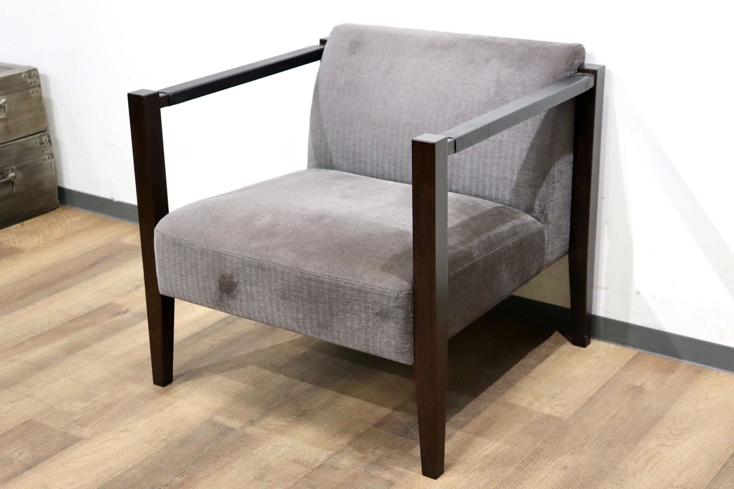 GMHN316B○Ritzwell / リッツウェル LOS ロス ラウンジチェア アームチェア 椅子 ファブリック グレー 定価約20万 モデルルーム展示品