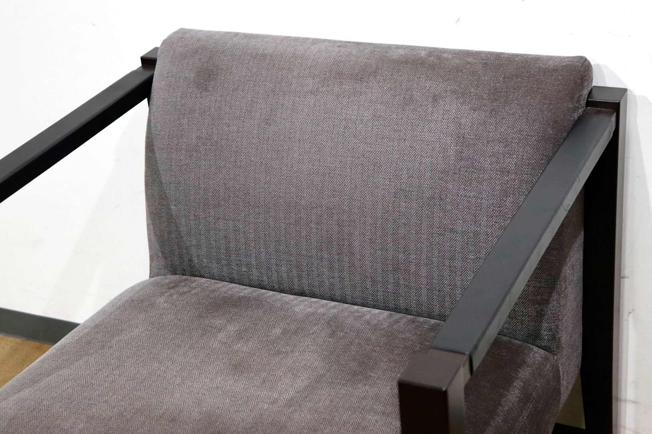 GMHN316B○Ritzwell / リッツウェル LOS ロス ラウンジチェア アームチェア 椅子 ファブリック グレー 定価約20万 モデルルーム展示品