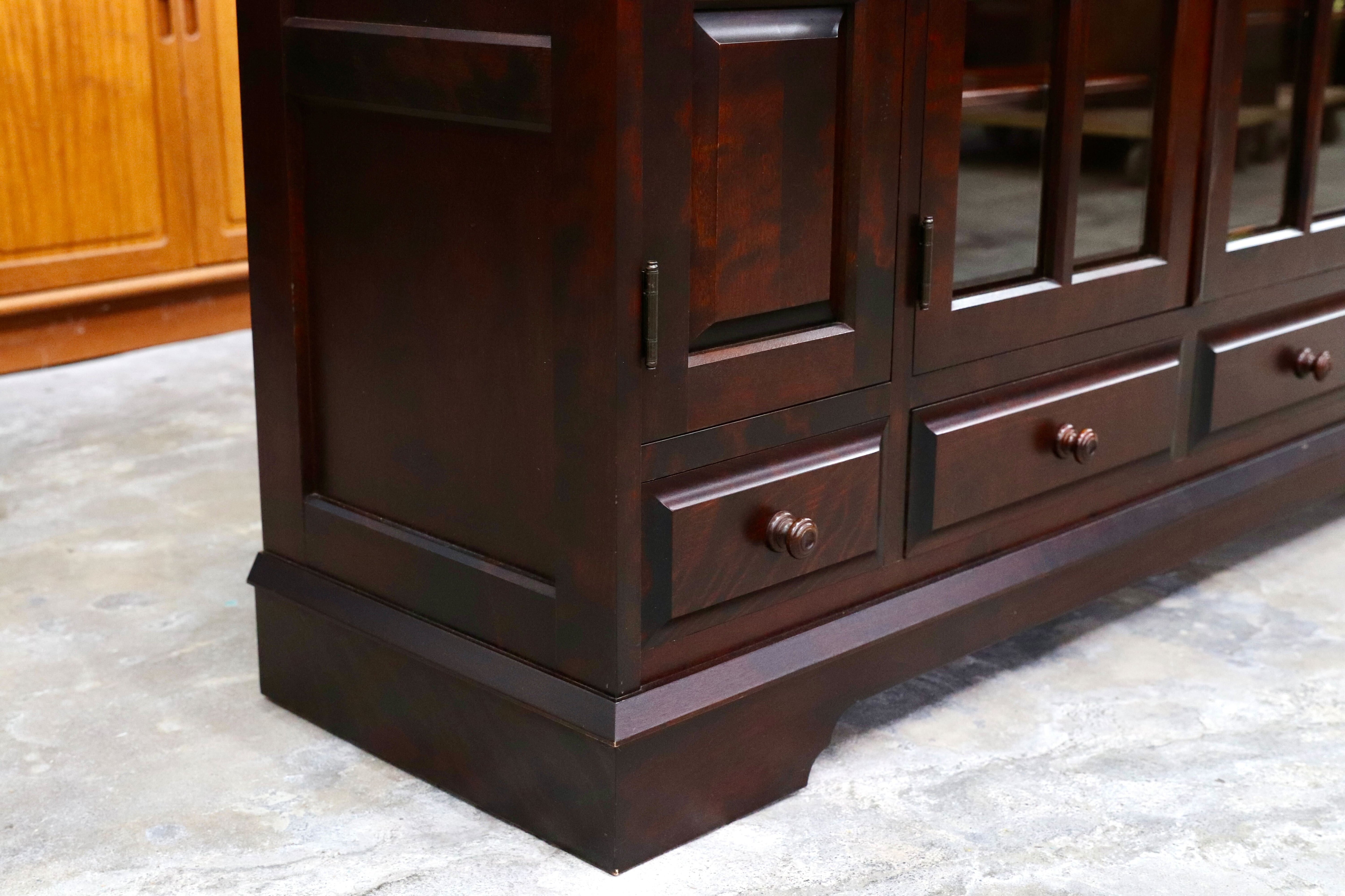 GMIS285○北海道民芸家具 樺材 サイドボード リビングボード 収納家具 飛騨産業 和家具 和モダン レトロ