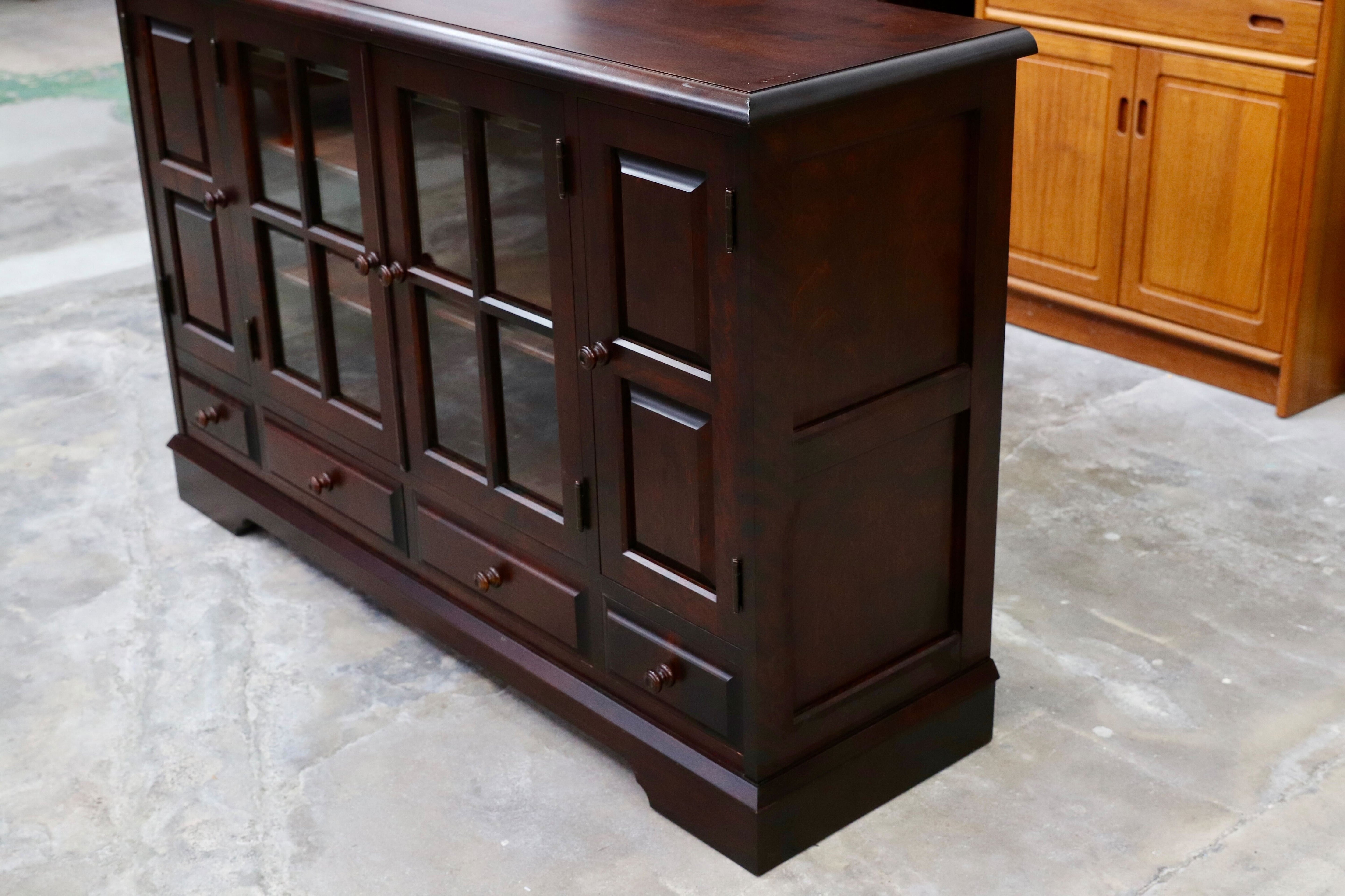 GMIS285○北海道民芸家具 樺材 サイドボード リビングボード 収納家具 飛騨産業 和家具 和モダン レトロ