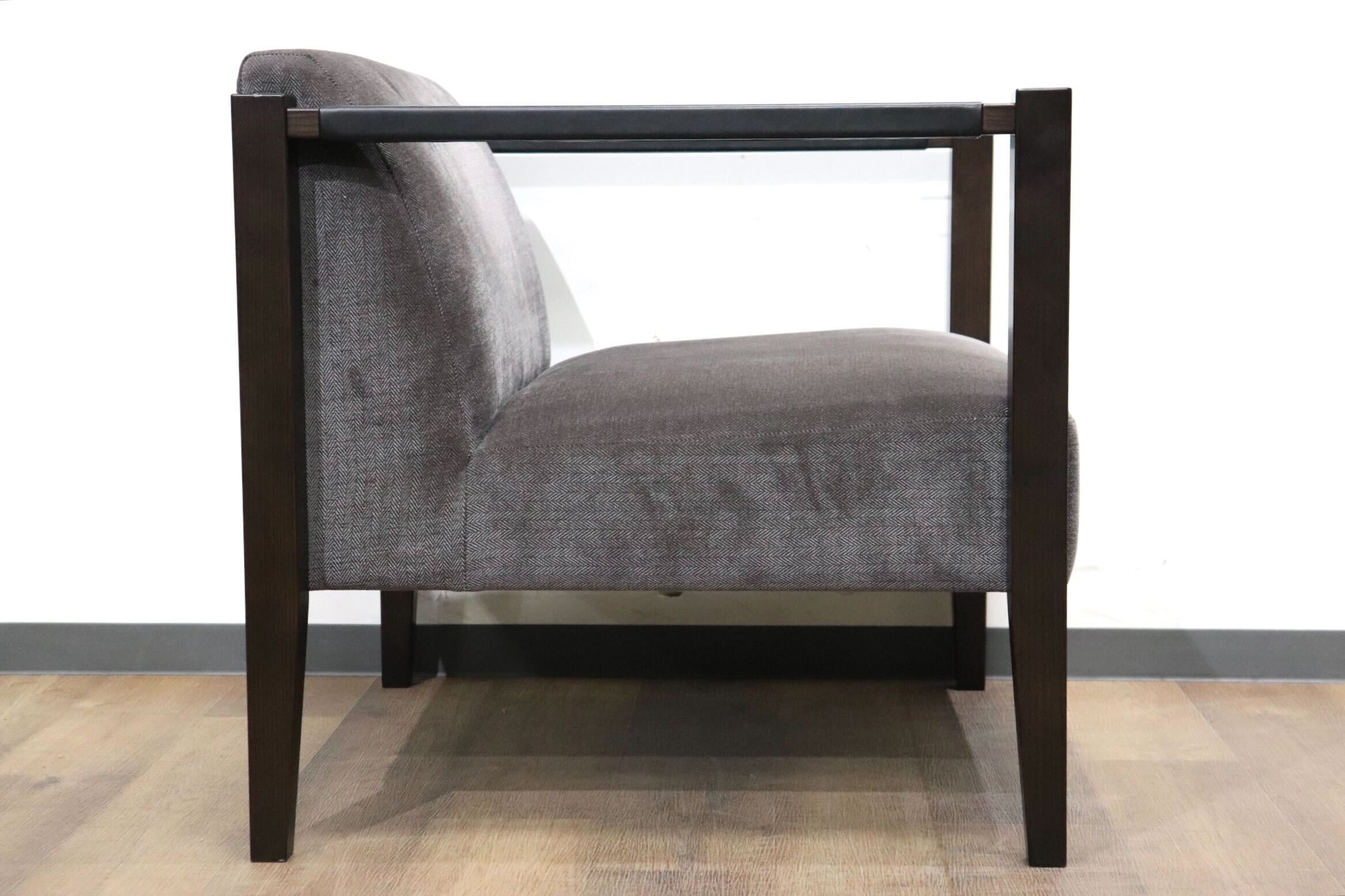 GMHN316B○Ritzwell / リッツウェル LOS ロス ラウンジチェア アームチェア 椅子 ファブリック グレー 定価約20万 モデルルーム展示品