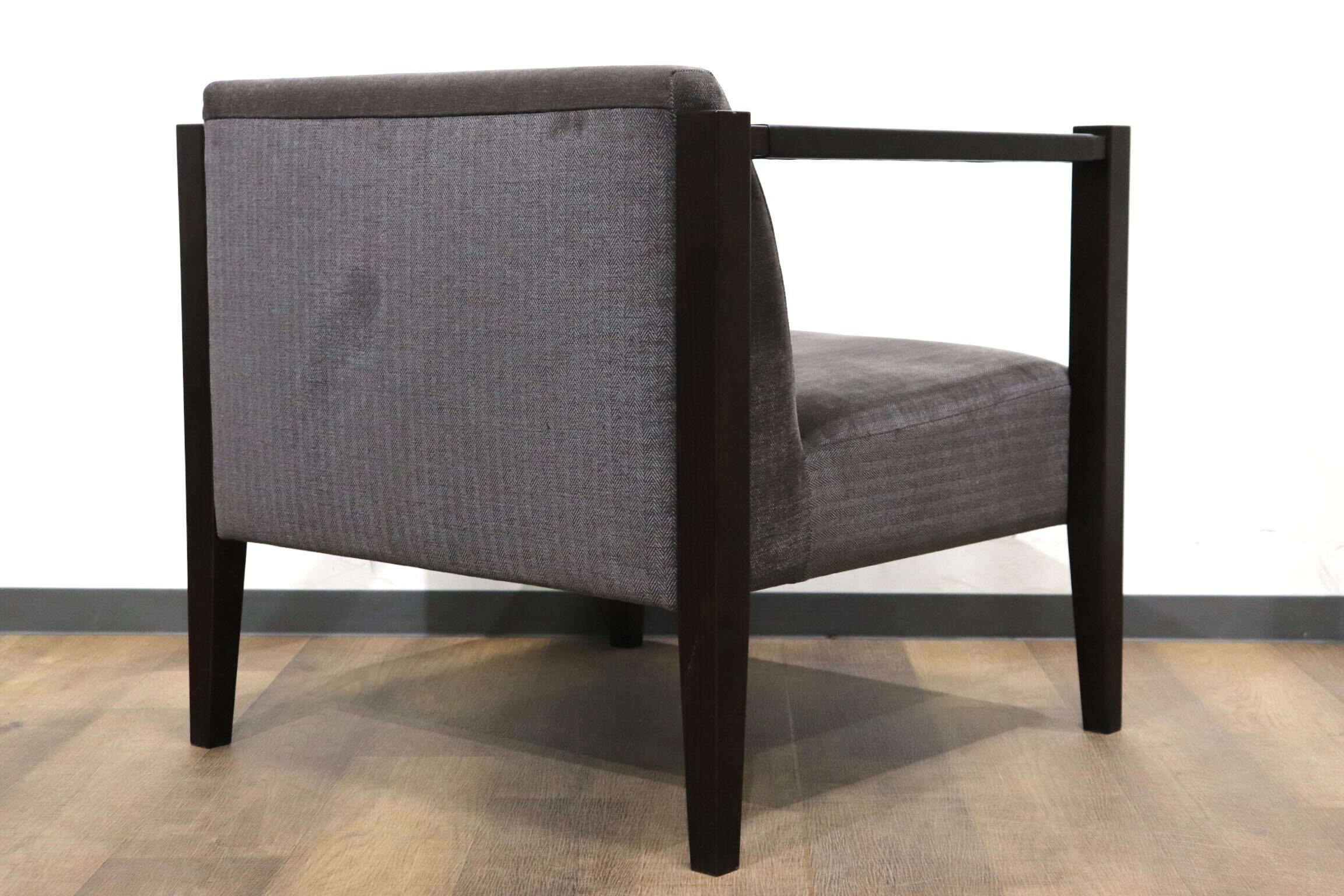 GMHN316B○Ritzwell / リッツウェル LOS ロス ラウンジチェア アームチェア 椅子 ファブリック グレー 定価約20万 モデルルーム展示品