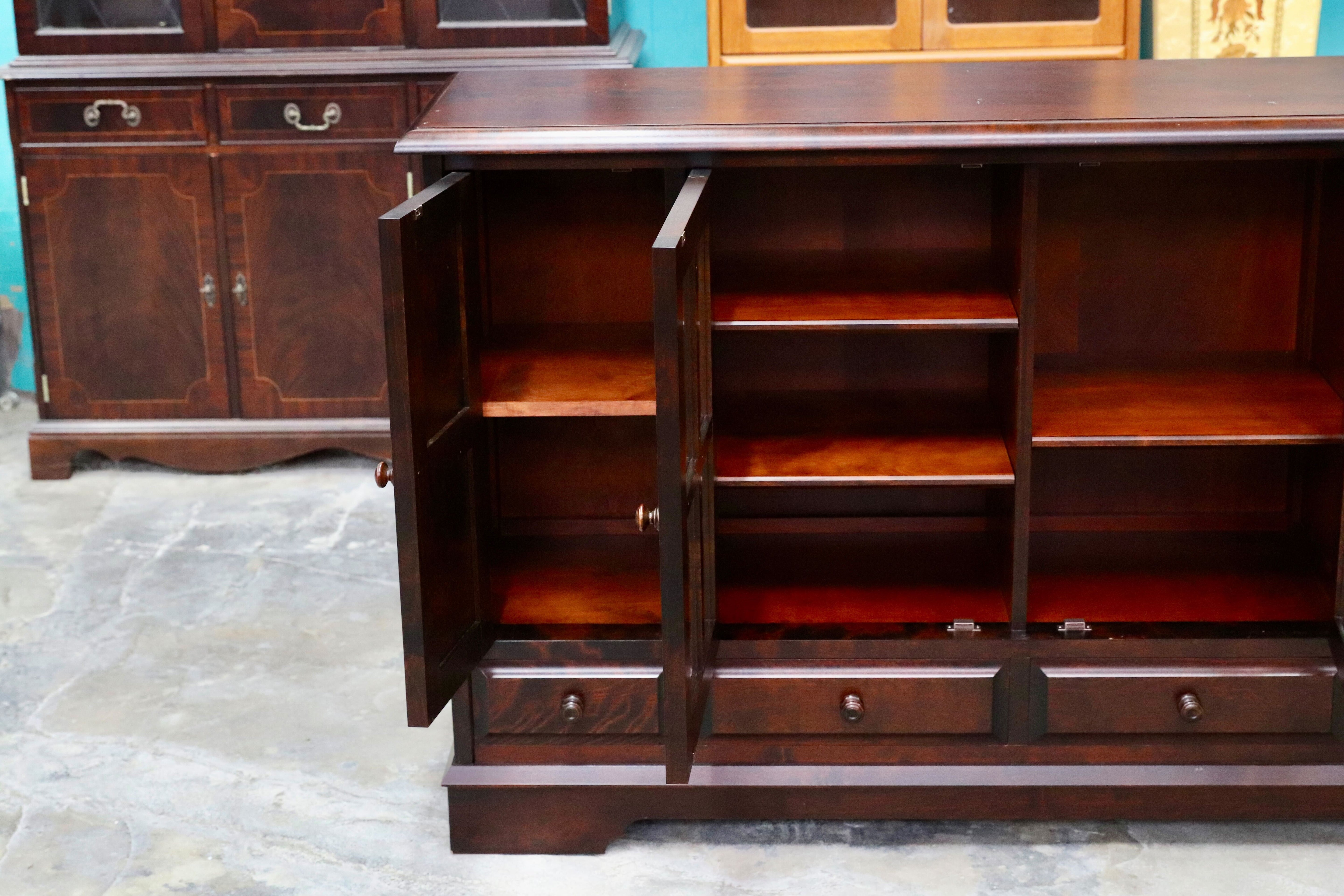 GMIS285○北海道民芸家具 樺材 サイドボード リビングボード 収納家具 飛騨産業 和家具 和モダン レトロ