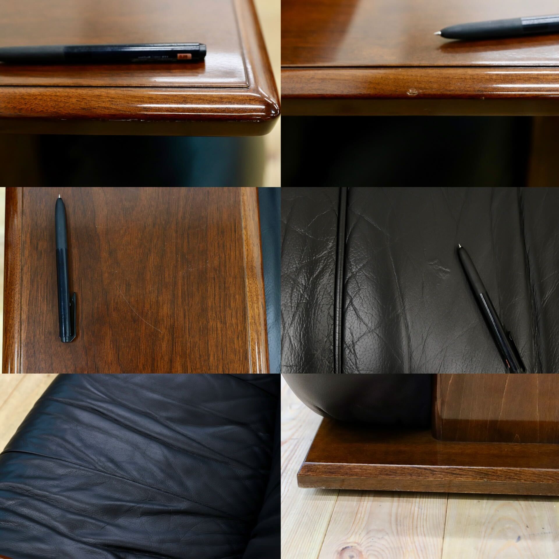 GMHF72○モリシゲ / MORISHIGE Gアーク 3人掛けソファ トリプルソファ 黒 本革 長椅子 応接 IDC大塚家具 モダン 定価約64万