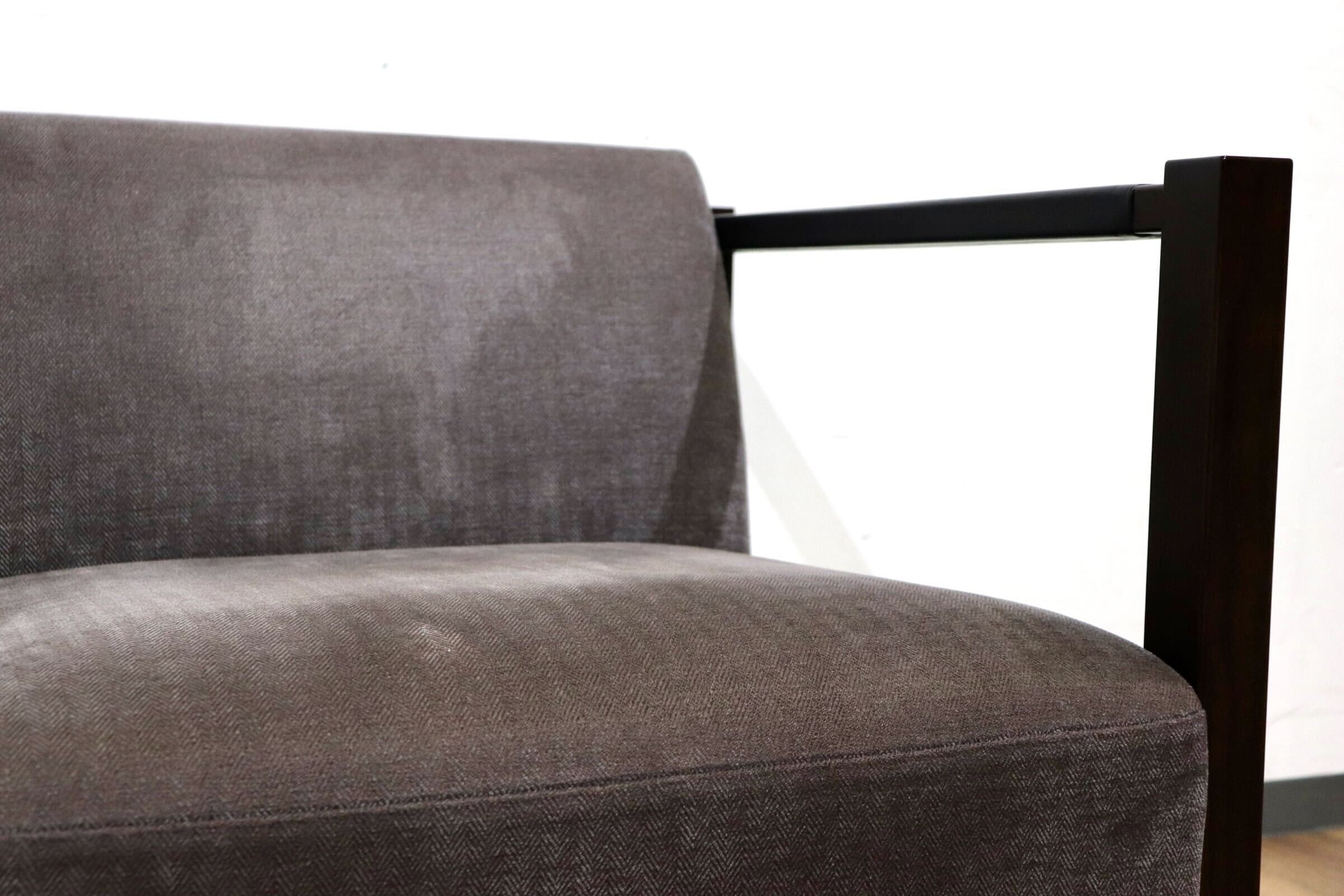 GMHN316B○Ritzwell / リッツウェル LOS ロス ラウンジチェア アームチェア 椅子 ファブリック グレー 定価約20万 モデルルーム展示品