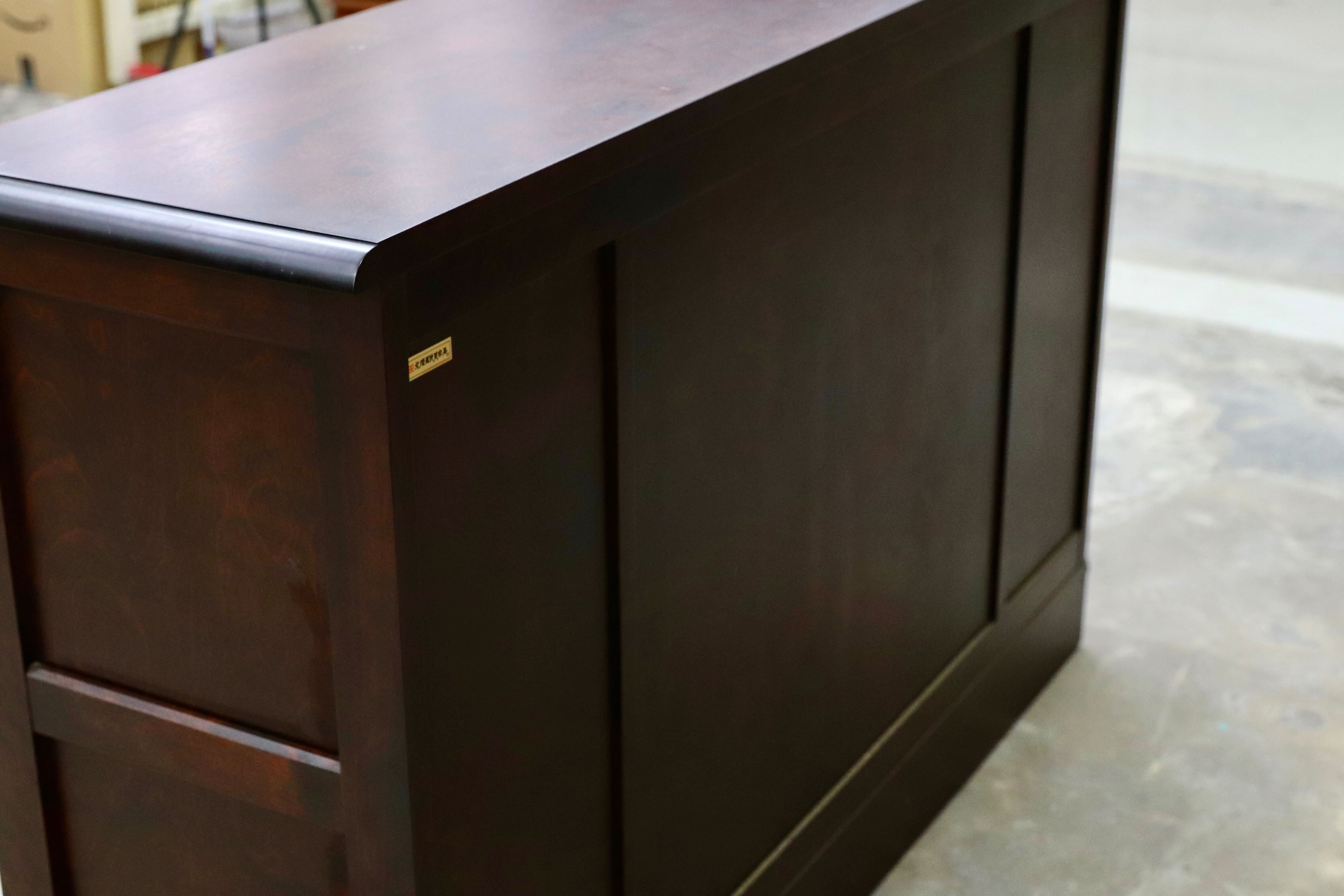 GMIS285○北海道民芸家具 樺材 サイドボード リビングボード 収納家具 飛騨産業 和家具 和モダン レトロ