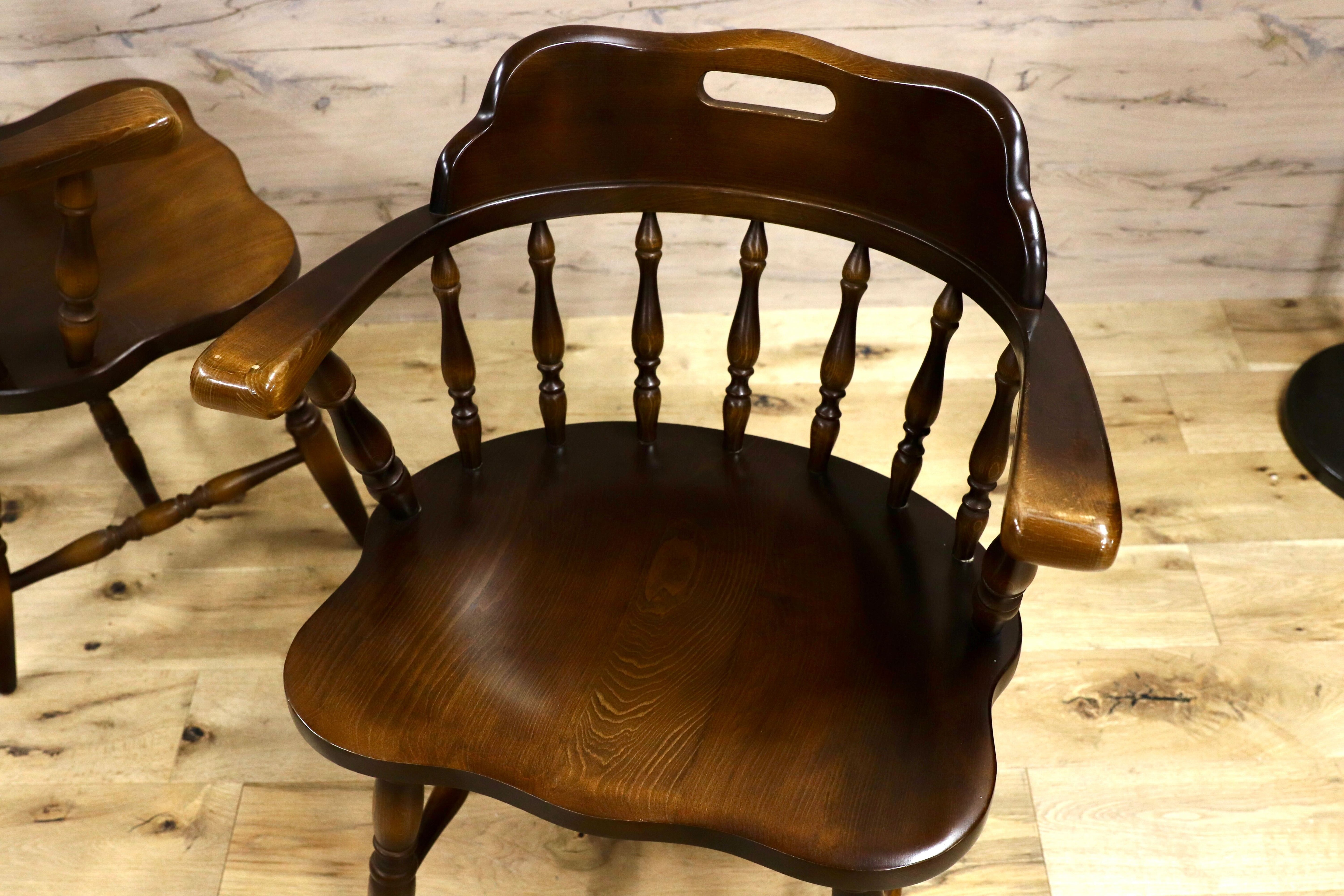 GMGS308A○飛騨産業 / HIDA キツツキ ウィンザーチェア キャプテンチェア ダイニングチェア 2脚セット 椅子 カントリー ブナ材 約16万