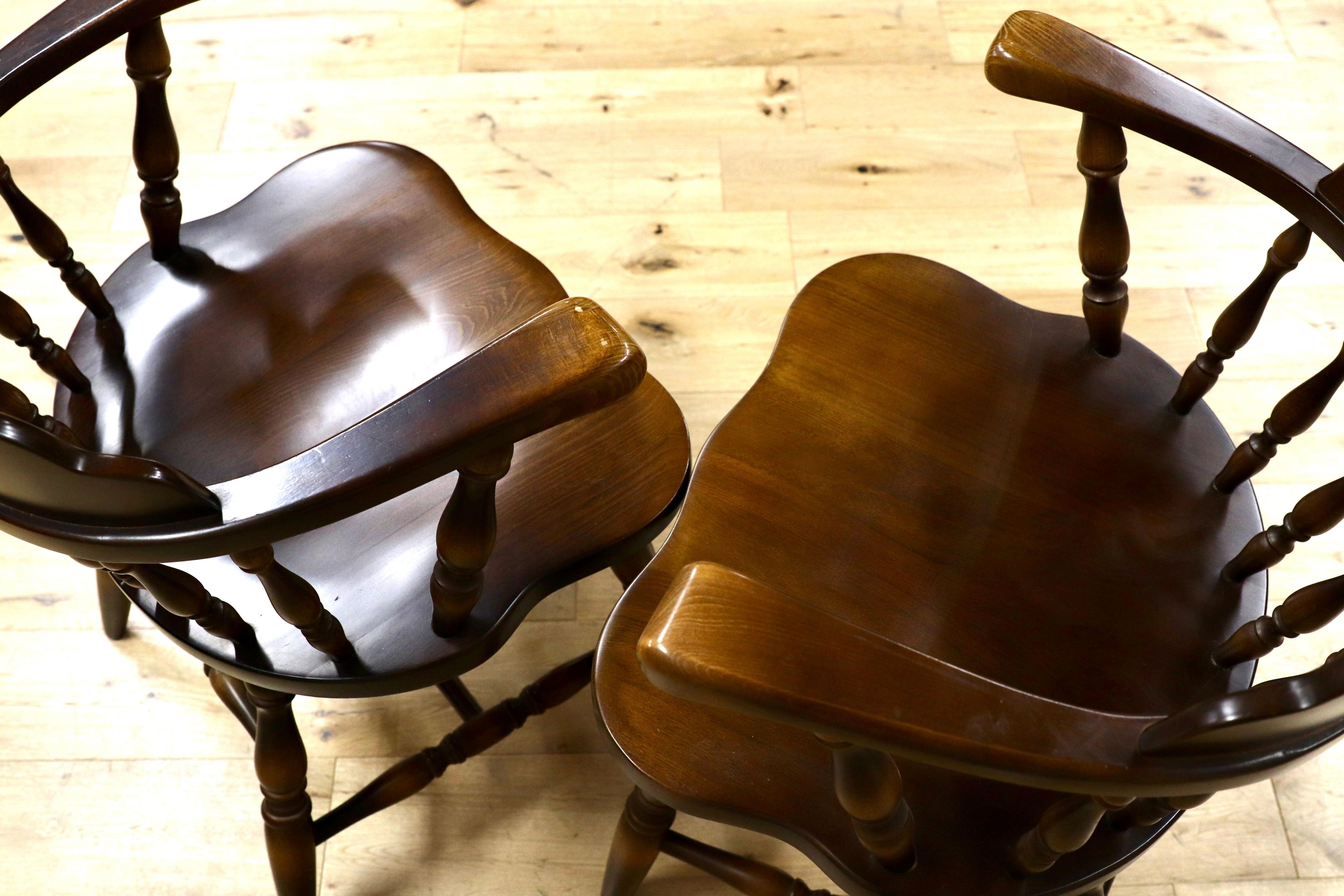 GMGS308A○飛騨産業 / HIDA キツツキ ウィンザーチェア キャプテンチェア ダイニングチェア 2脚セット 椅子 カントリー ブナ材 約16万