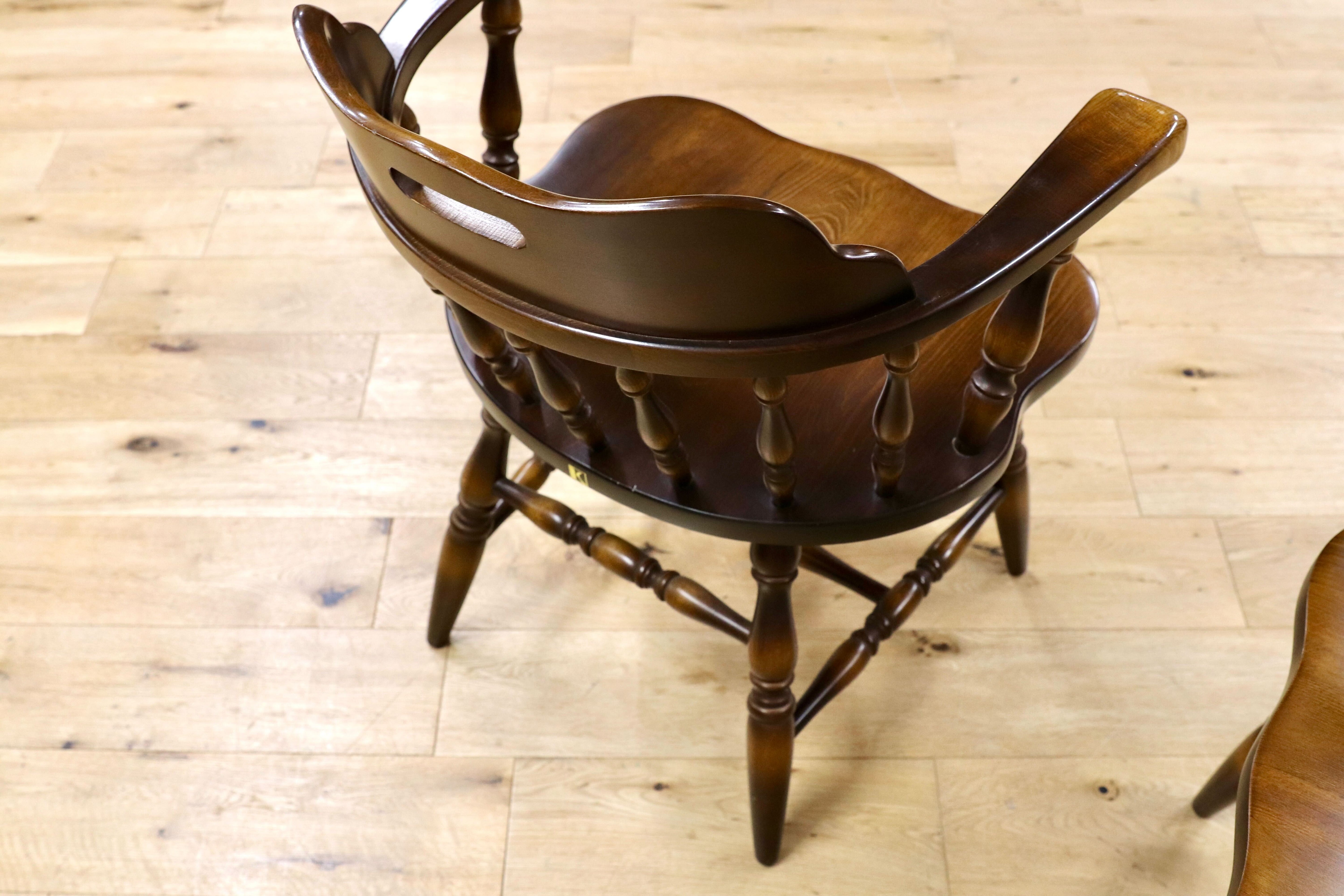 GMGS308A○飛騨産業 / HIDA キツツキ ウィンザーチェア キャプテンチェア ダイニングチェア 2脚セット 椅子 カントリー ブナ材 約16万