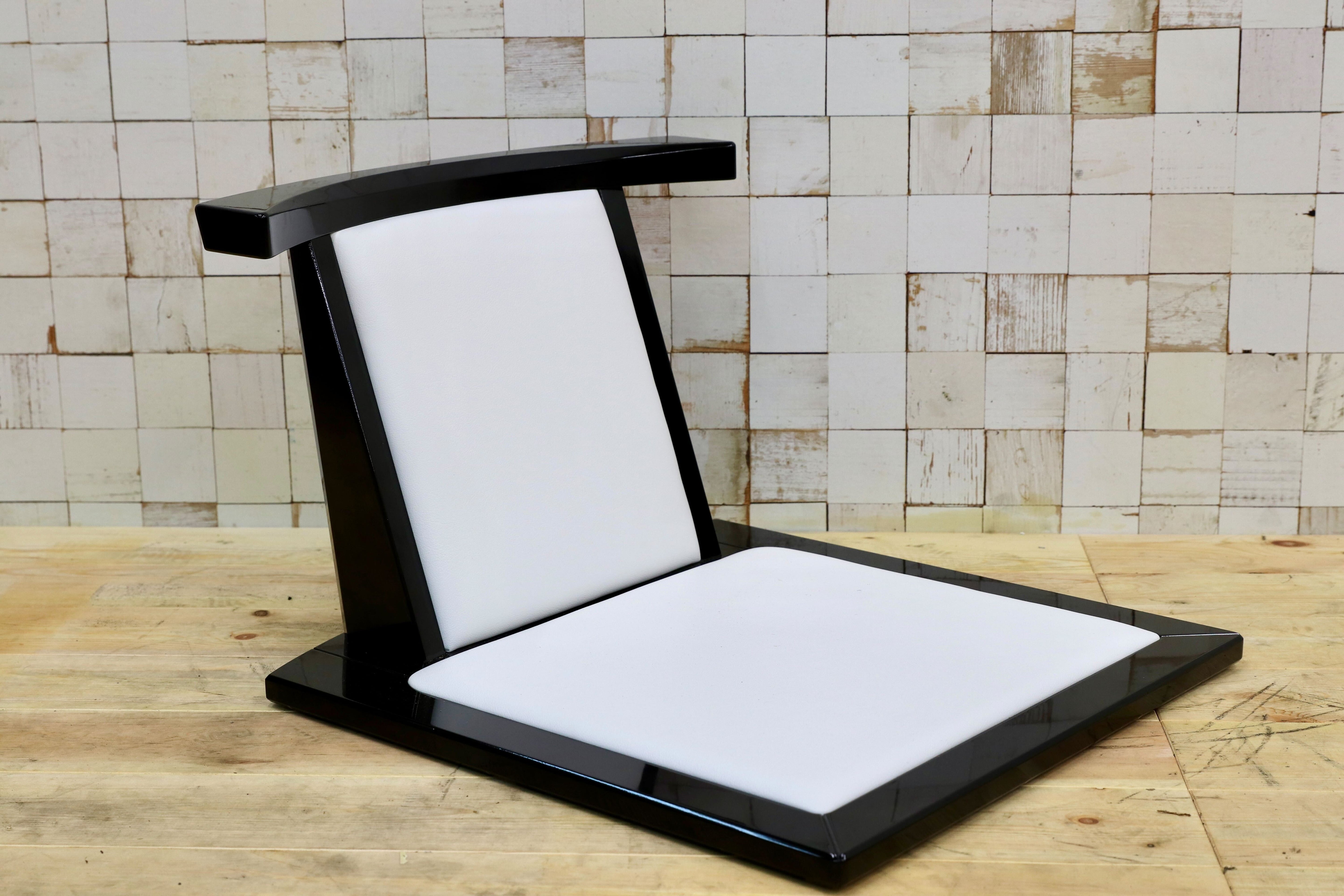 GMHO35○モリシゲ / MORISHIGE 水葉 座椅子 白 合皮 レザー 低座椅子 国産家具 最高級 IDC大塚家具 展示品