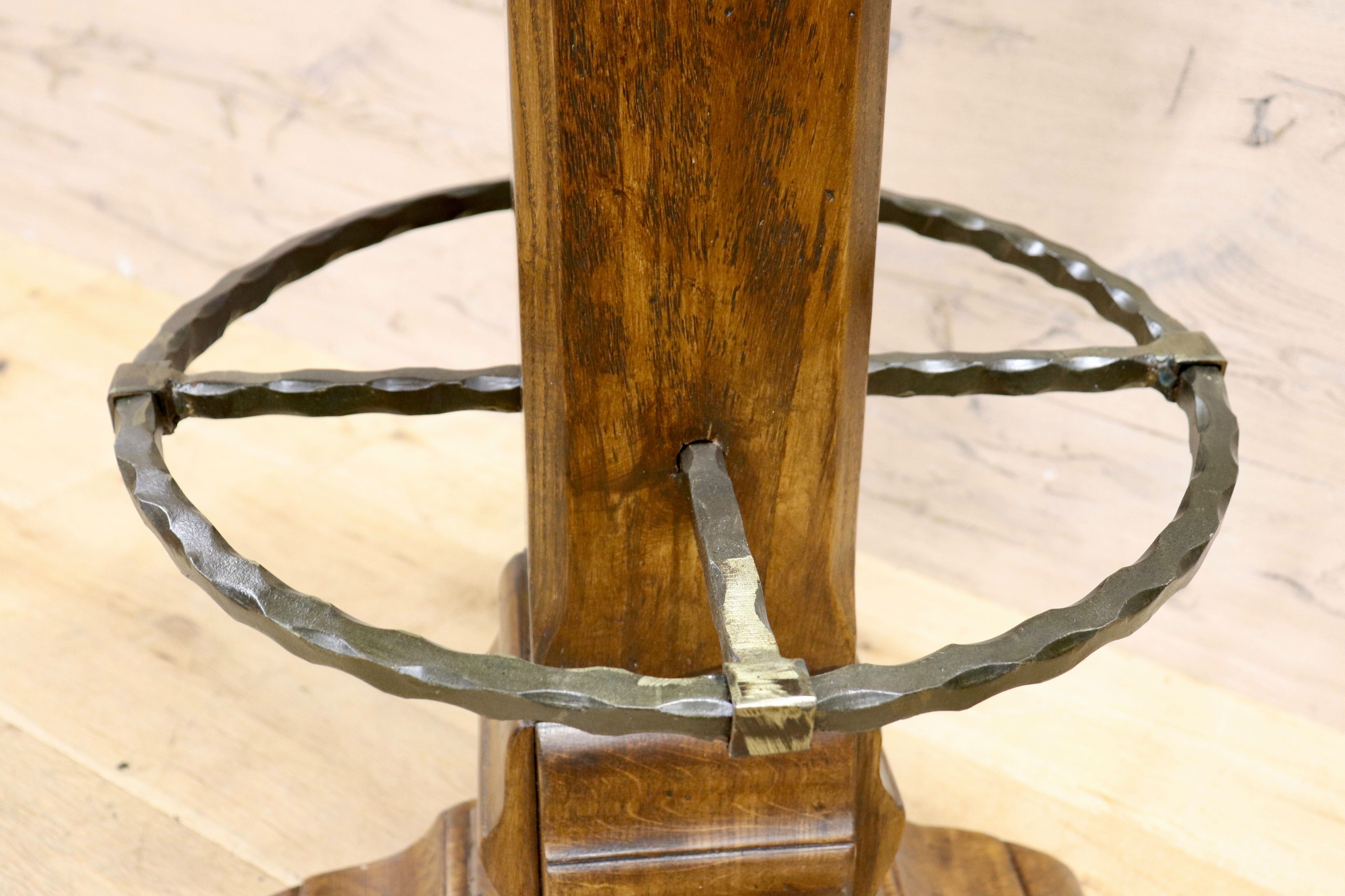 GMIK7K○スペイン製 カスティリアンスタイル バースツール ハイチェア カウンター 回転式 椅子 オーク 本革 アンティーク ヴィンテージ