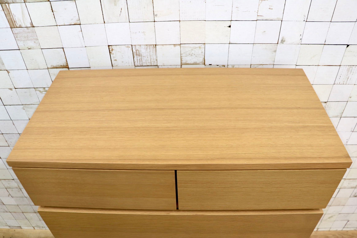 GMJS302C〇無印良品 / MUJI オーク材 チェスト 6段ワイド 7杯 幅80cm 天然木 北欧 ナチュラル