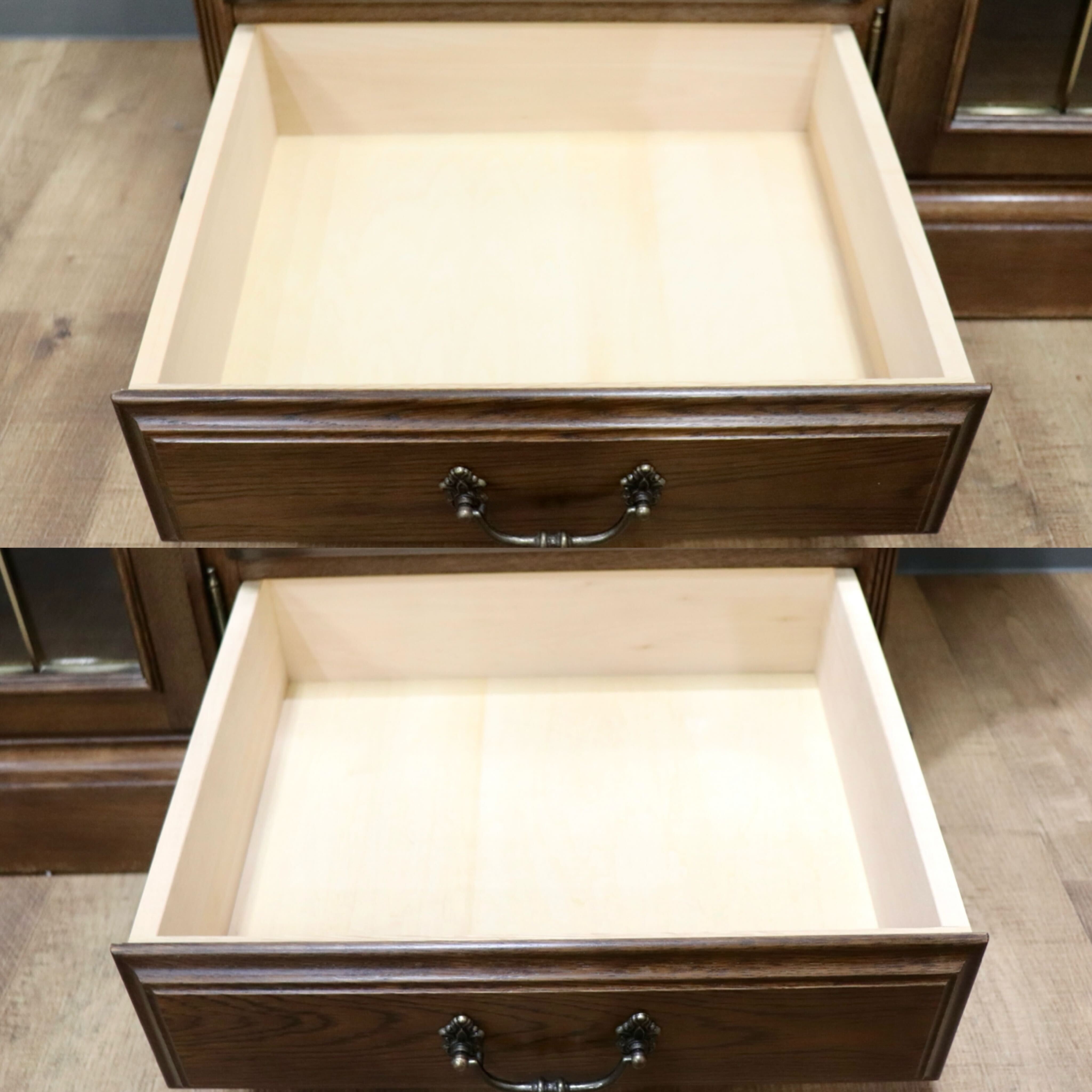 GMHH514○domani / ドマーニ クイーンズライフ サイドボード リビングボード 飾り棚 カリモク最高峰 クラシック 楢材 ブラウン 定価71.5万