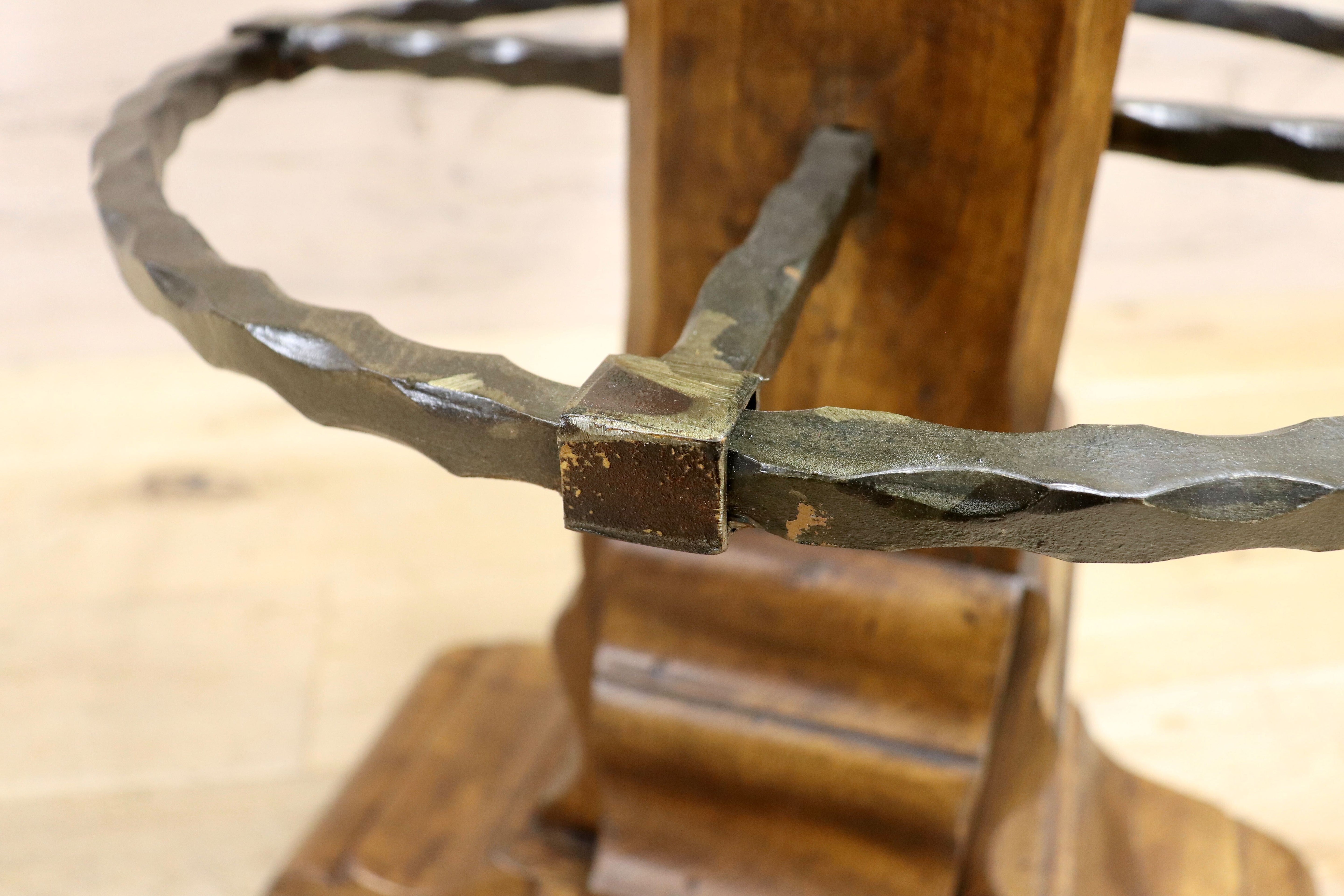 GMIK7K○スペイン製 カスティリアンスタイル バースツール ハイチェア カウンター 回転式 椅子 オーク 本革 アンティーク ヴィンテージ