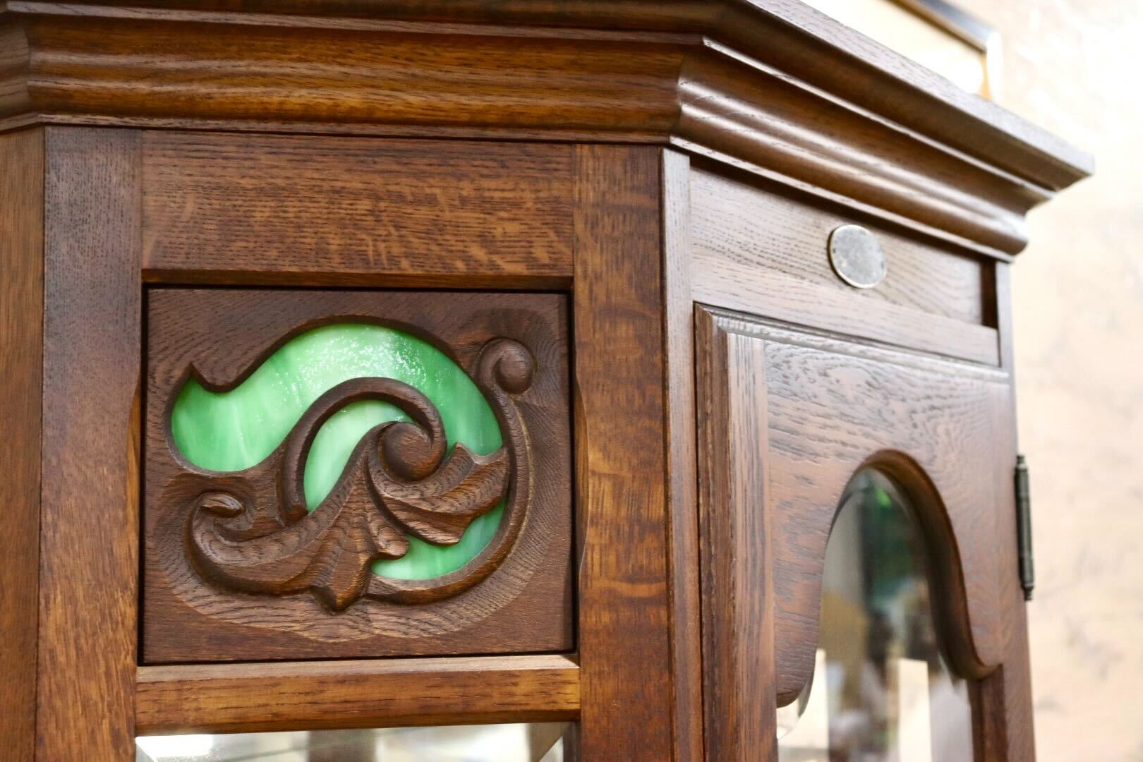 GMIS202○えぞ民芸家具 グレース キュリオケース 飾り棚 ガラスキャビネット ショーケース 店舗什器 EZO 旭川家具 楢材 カントリー