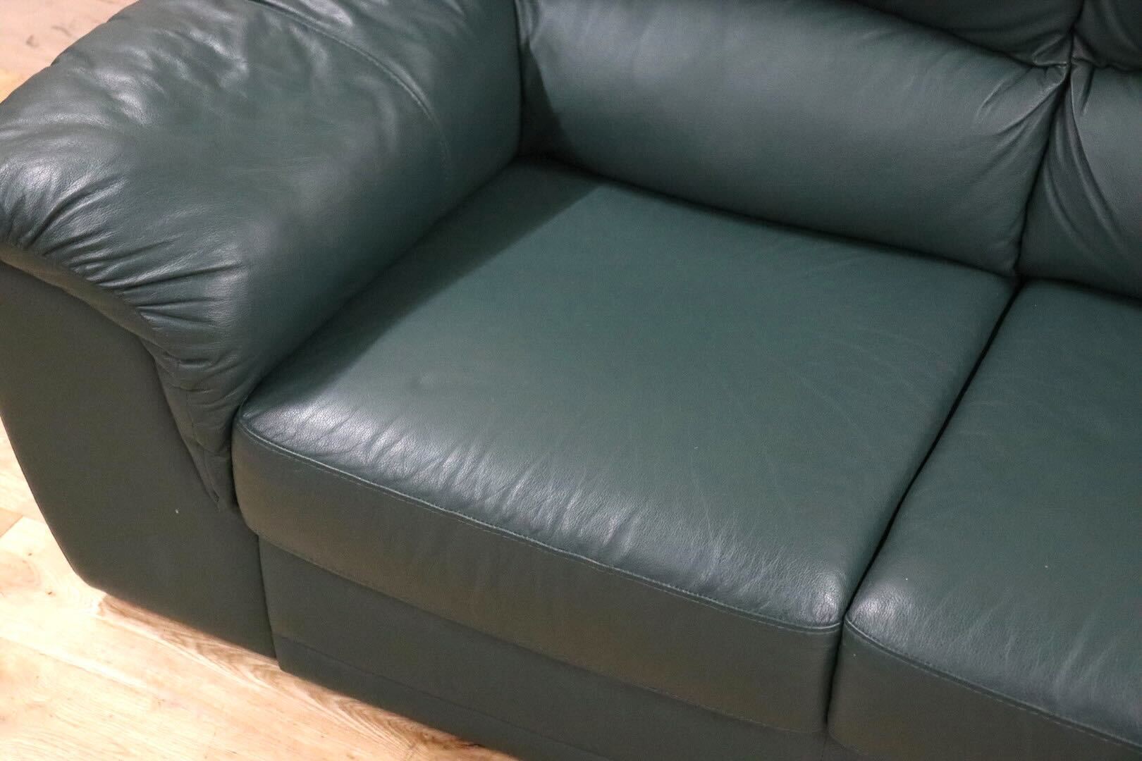 GMHH91B○NICOLETTI / ニコレッティ 2人掛けソファ ラブソファ 長椅子 本革 グリーン イタリアモダン 応接 IDC大塚家具 約30万