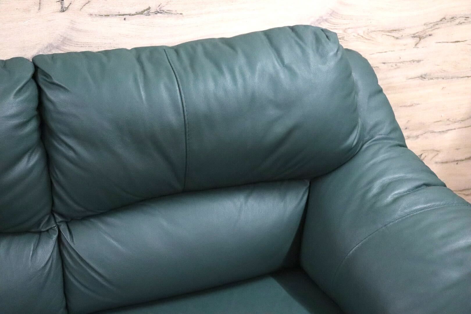GMHH91B○NICOLETTI / ニコレッティ 2人掛けソファ ラブソファ 長椅子 本革 グリーン イタリアモダン 応接 IDC大塚家具 約30万