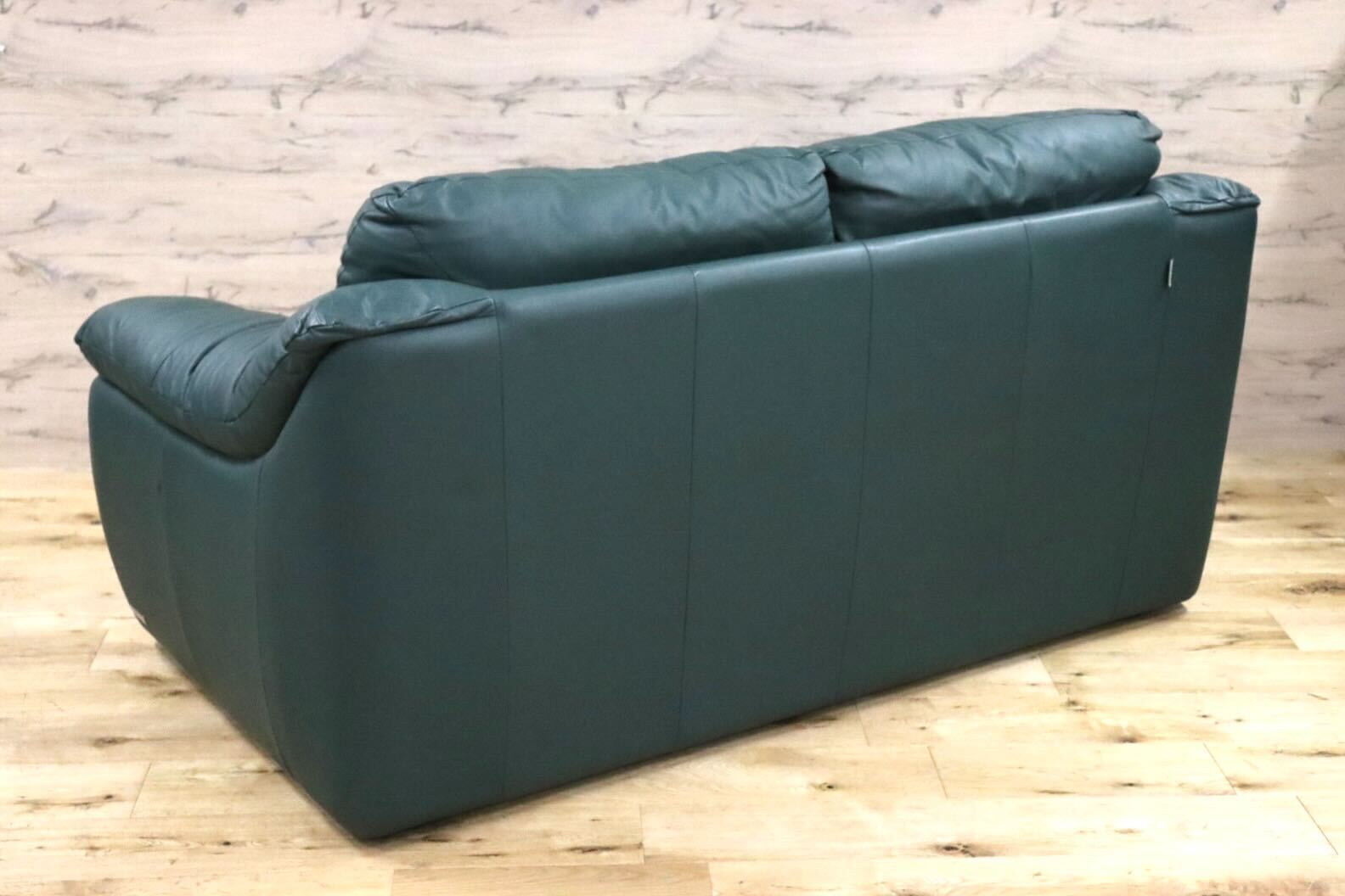 GMHH91B○NICOLETTI / ニコレッティ 2人掛けソファ ラブソファ 長椅子 本革 グリーン イタリアモダン 応接 IDC大塚家具 約30万