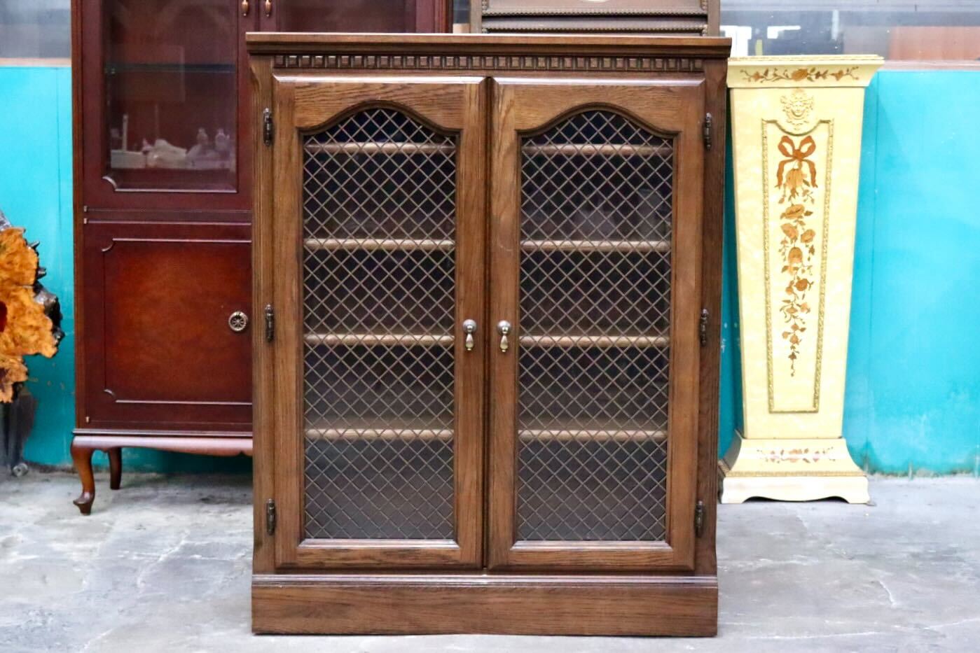 GMIS437B○コスガ / KOSUGA キャビネット サイドボード リビングボード チェスト 書棚 オーク材 ガラス扉 クラシック レトロ