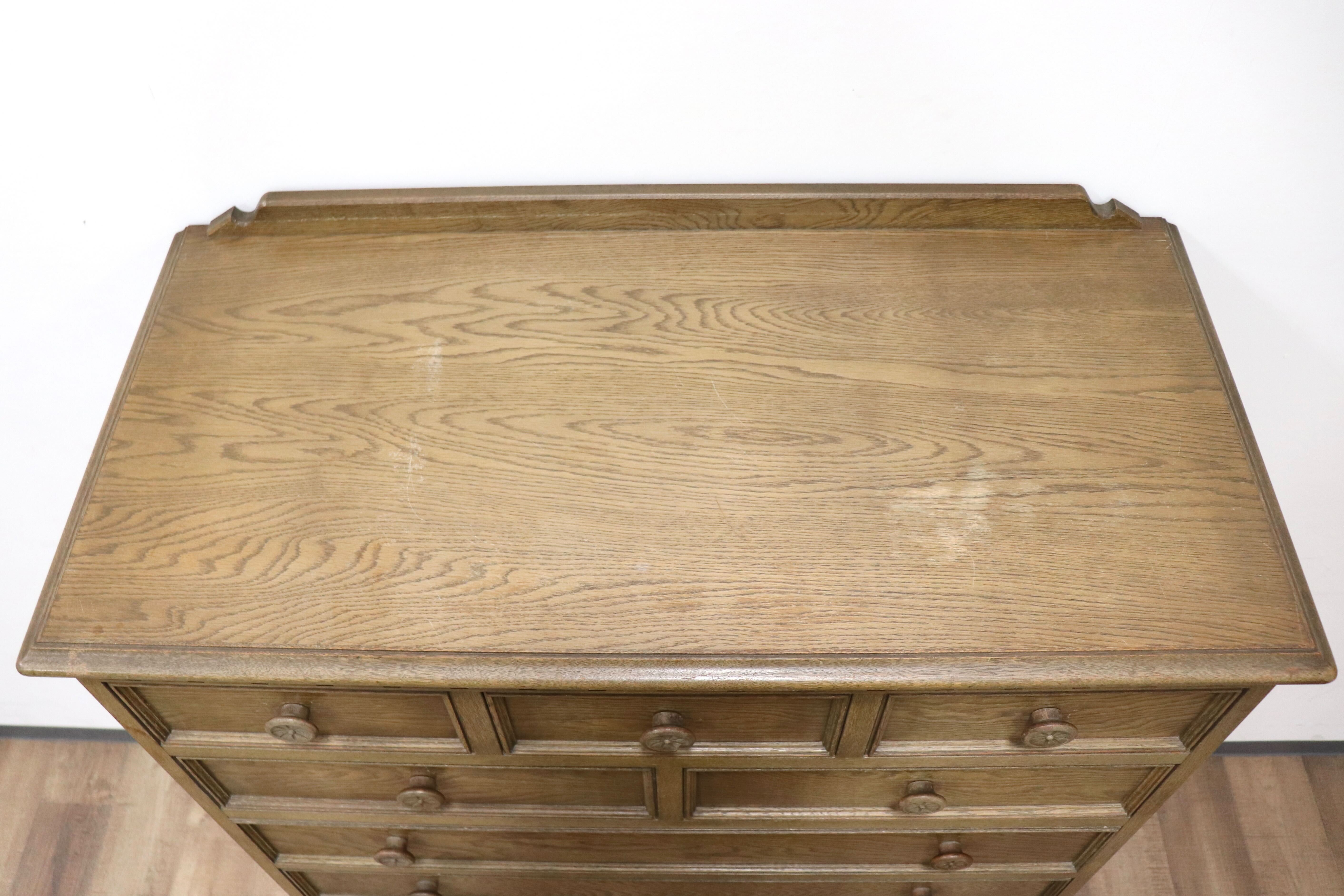 GMGH493○神戸家具 洋家具 7段チェスト 整理タンス 収納家具 彫刻 オーク材 クラシカル 和製ヴィンテージ アンティーク 検)永田良介商店