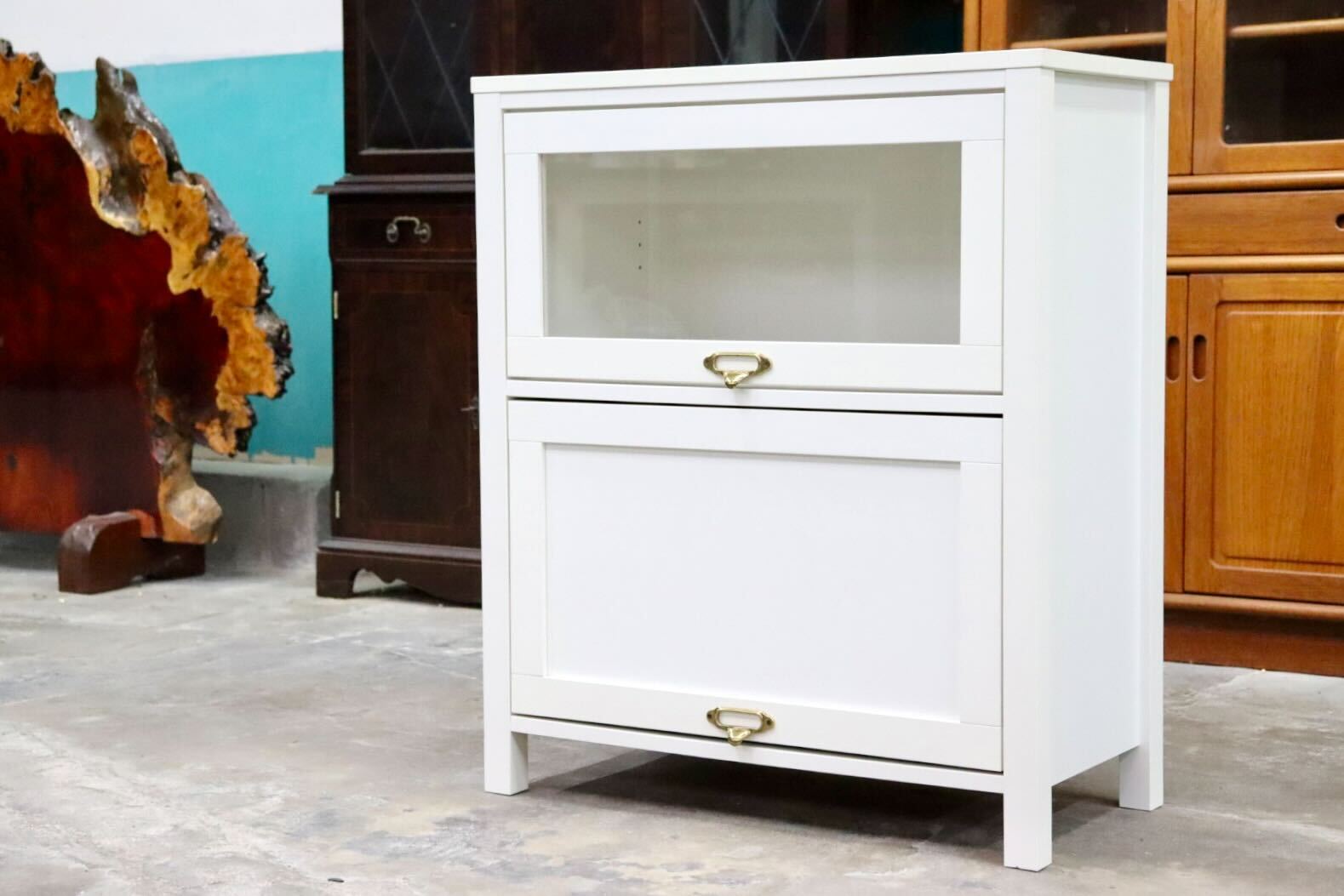 GMIK535B○MOMO NATURAL / モモナチュラルCIELE(シェル)シリーズ フラップ扉 リビング収納 サイドボード サイドキャビネット