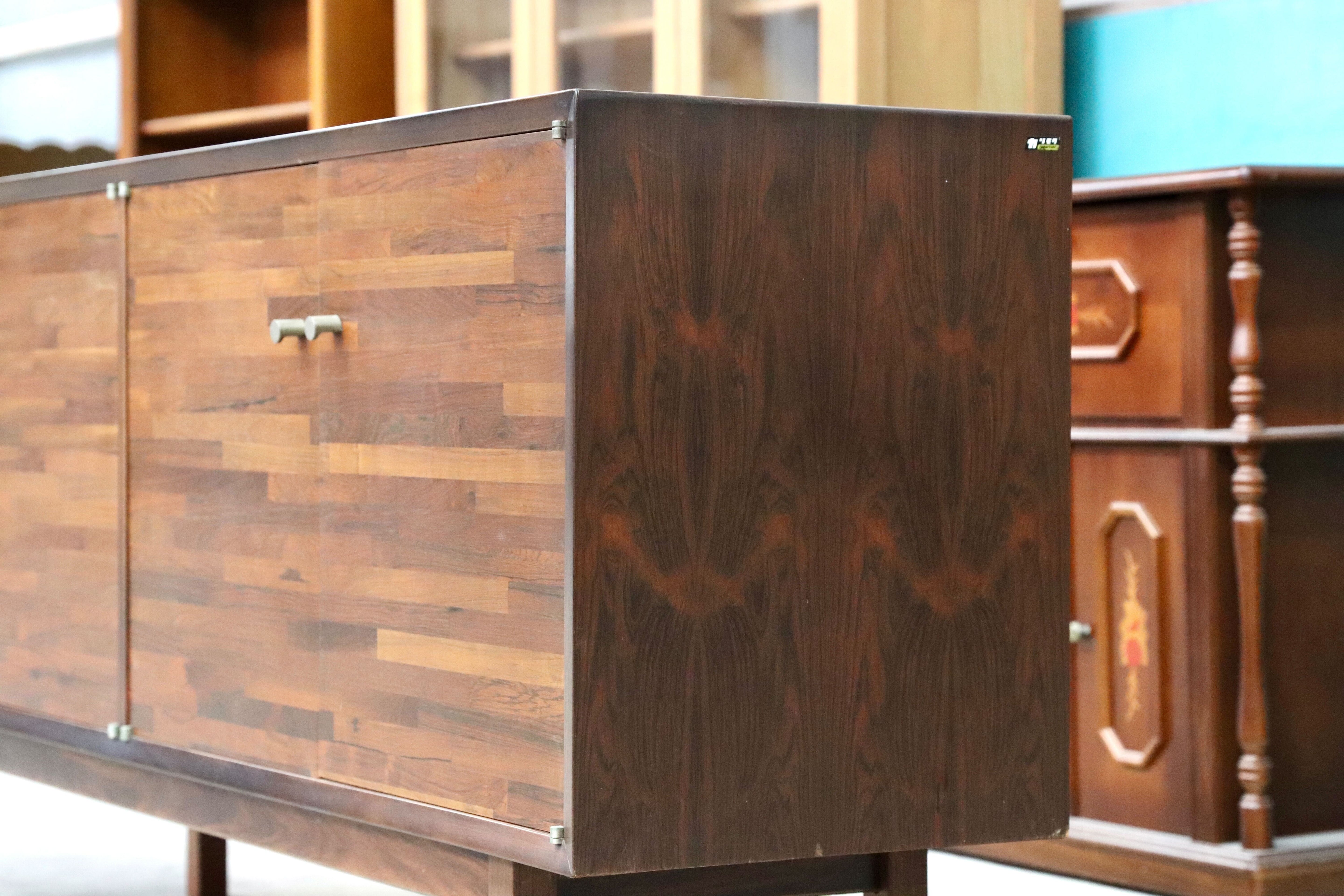 GMIK44○オールドカリモク karimoku ローズウッド サイドボード リビングボード 収納家具 年代物 ヴィンテージ