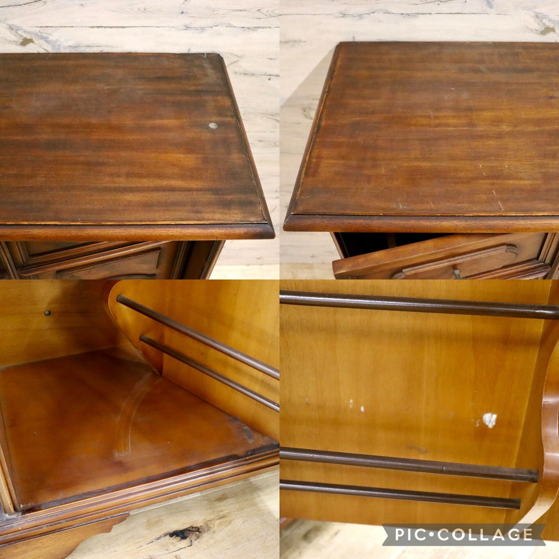 GMHS174○西洋アンティーク スリッパラック 飾り台 花台 電話台 収納家具 玄関収納 ヴィンテージ クラシック