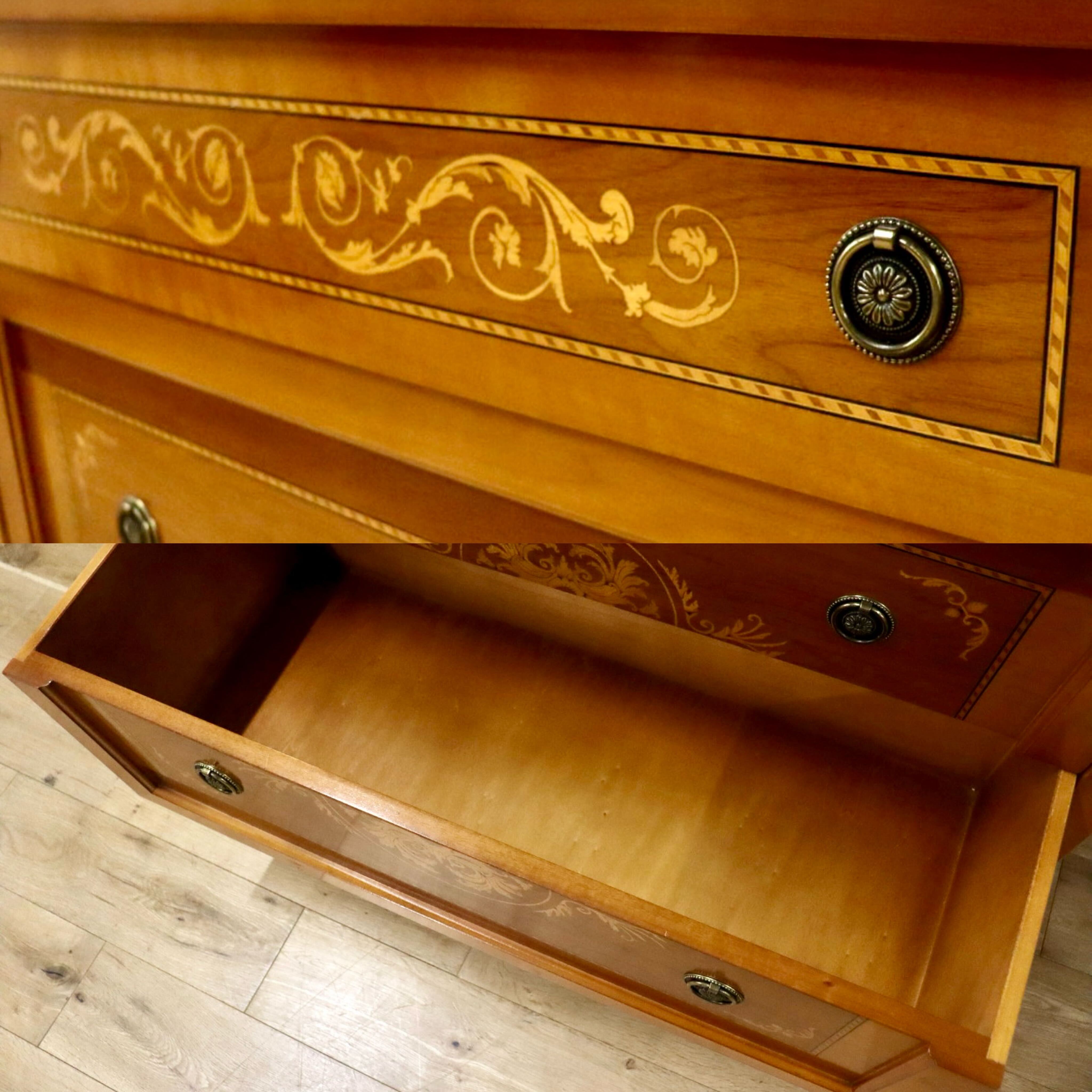 GMIK928○イタリア製 クラシック ヨーロピアン 3段チェスト 小物入れ 収納家具 サイドチェスト 輸入家具 西洋 アンティーク クラシック