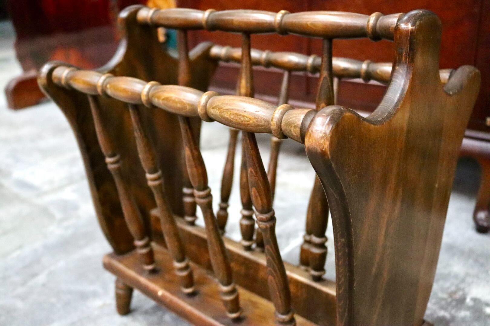 GMIK806○飛騨産業 / HIDA キツツキ マガジンラック ブックスタンド スリッパラック 木製 雑誌 本 収納 レトロ