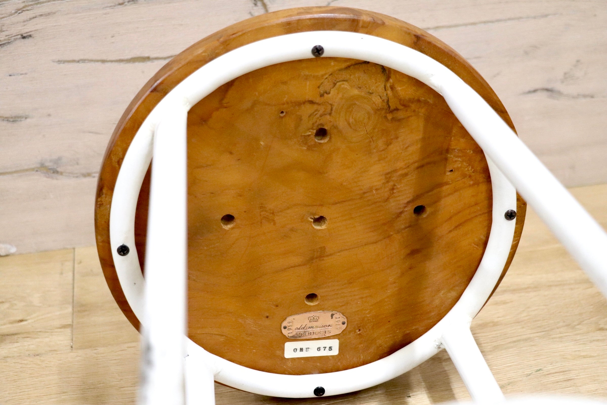 GMJS124G○old maison / オールドメゾン アイアンスツール カウンターチェア ハイスツール チーク無垢材 ヴィンテージ インダストリアル