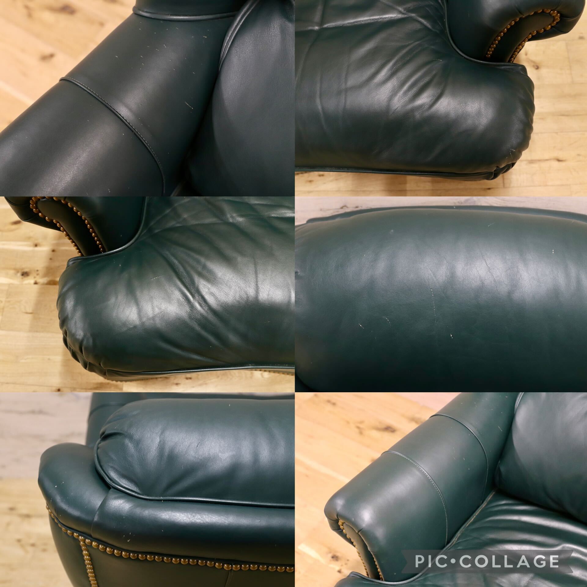 GMJK36A○Hancock & Moore / ハンコック&ムーア 1人掛けソファ シングルソファ 総革 緑 ホワイトハウス御用達 IDC大塚家具 定価約90万