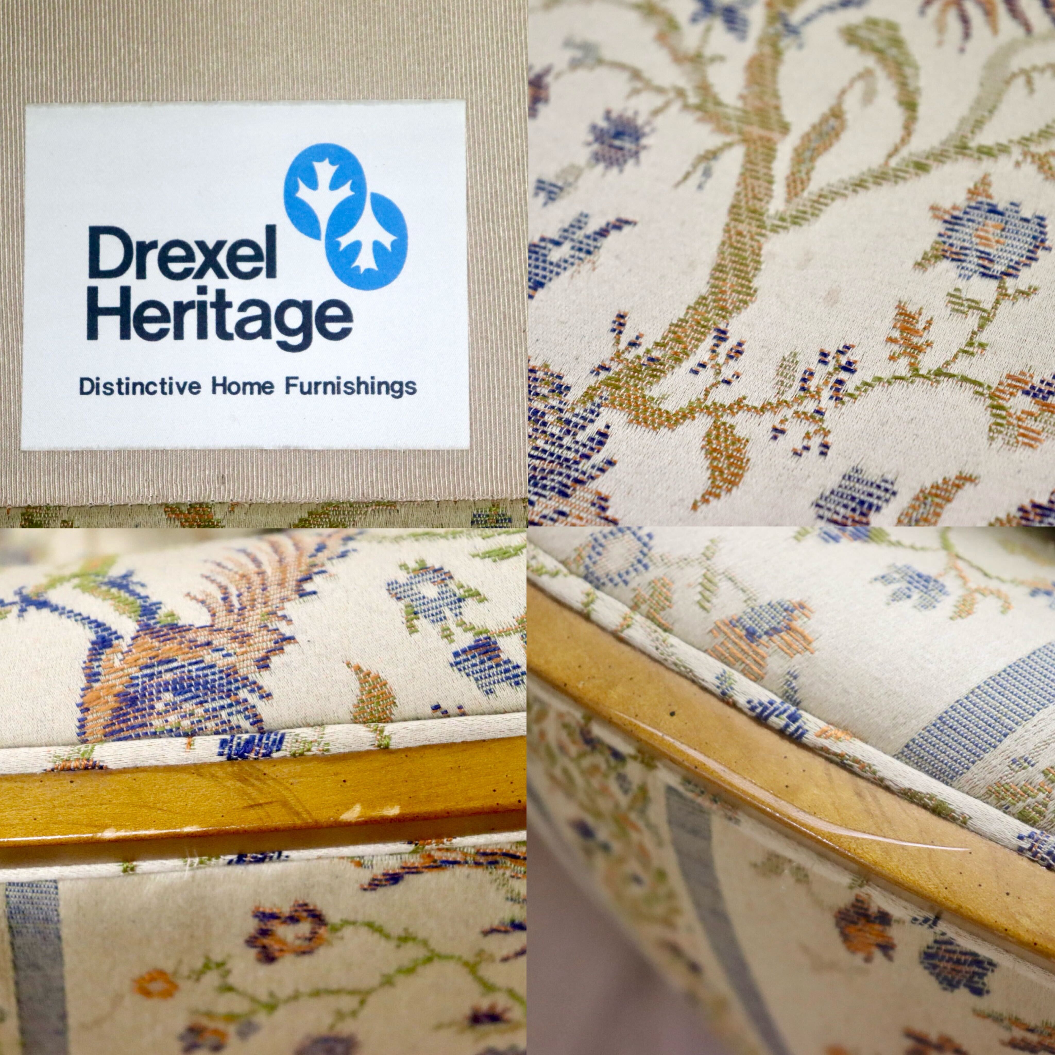 GMHN257D○DREXEL HERITAGE / ドレクセルヘリテイジ 1人掛けソファ シングルソファ アームチェア ファブリック ヴィンテージ 美品