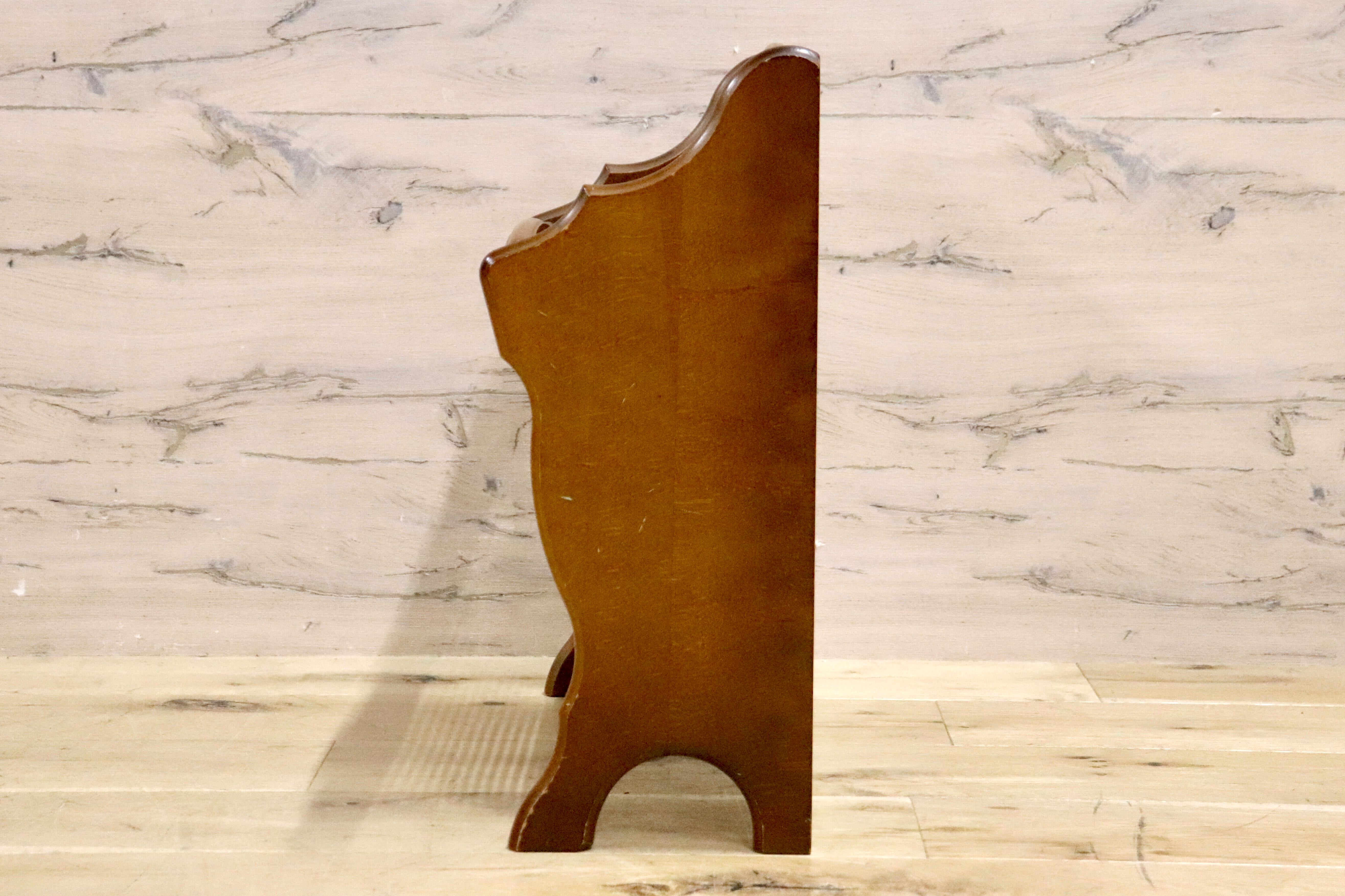 GMIK40○karimoku / カリモク コロニアル マガジンラック スリッパラック 雑誌入れ 収納 木製 ラタン