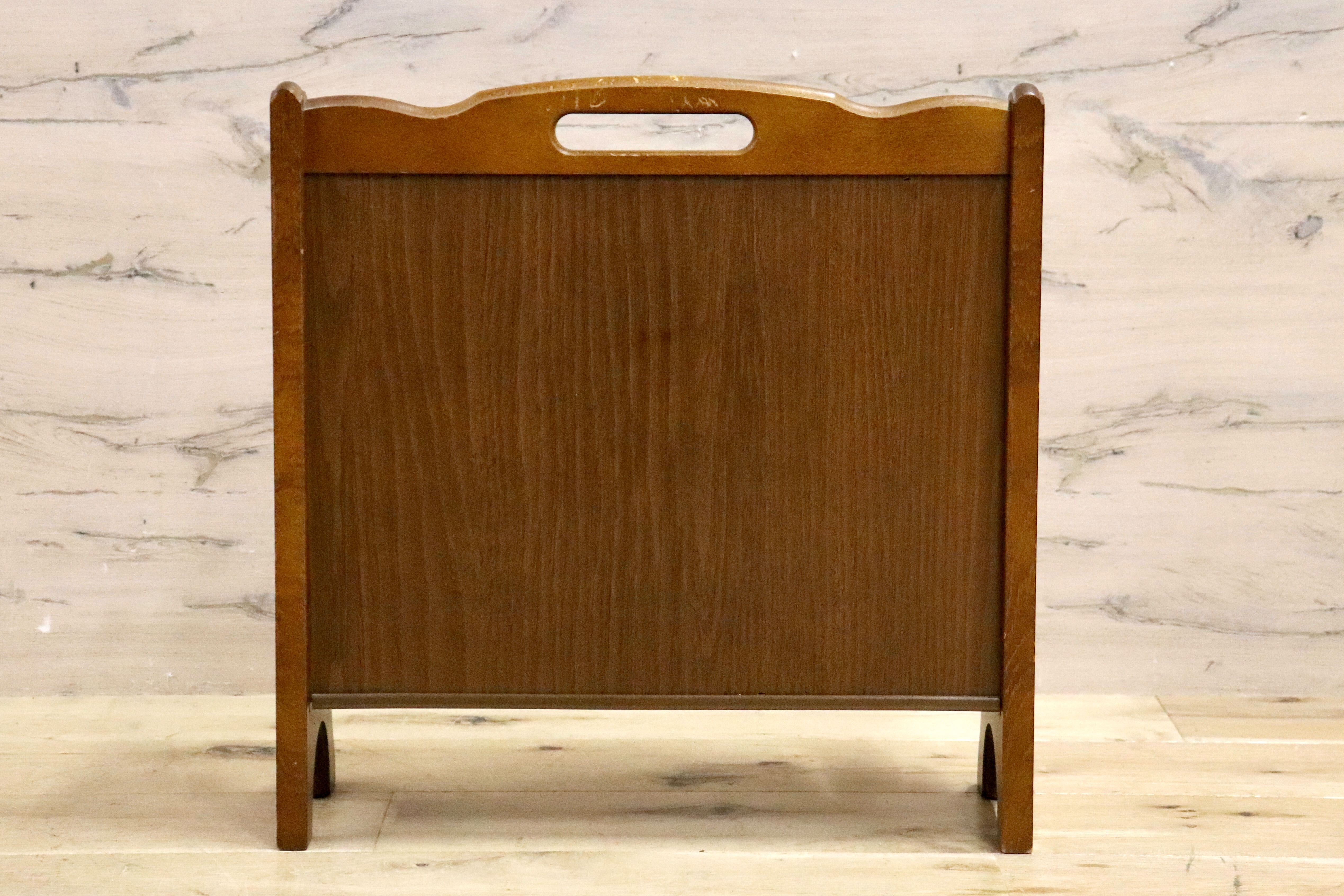 GMIK40○karimoku / カリモク コロニアル マガジンラック スリッパラック 雑誌入れ 収納 木製 ラタン