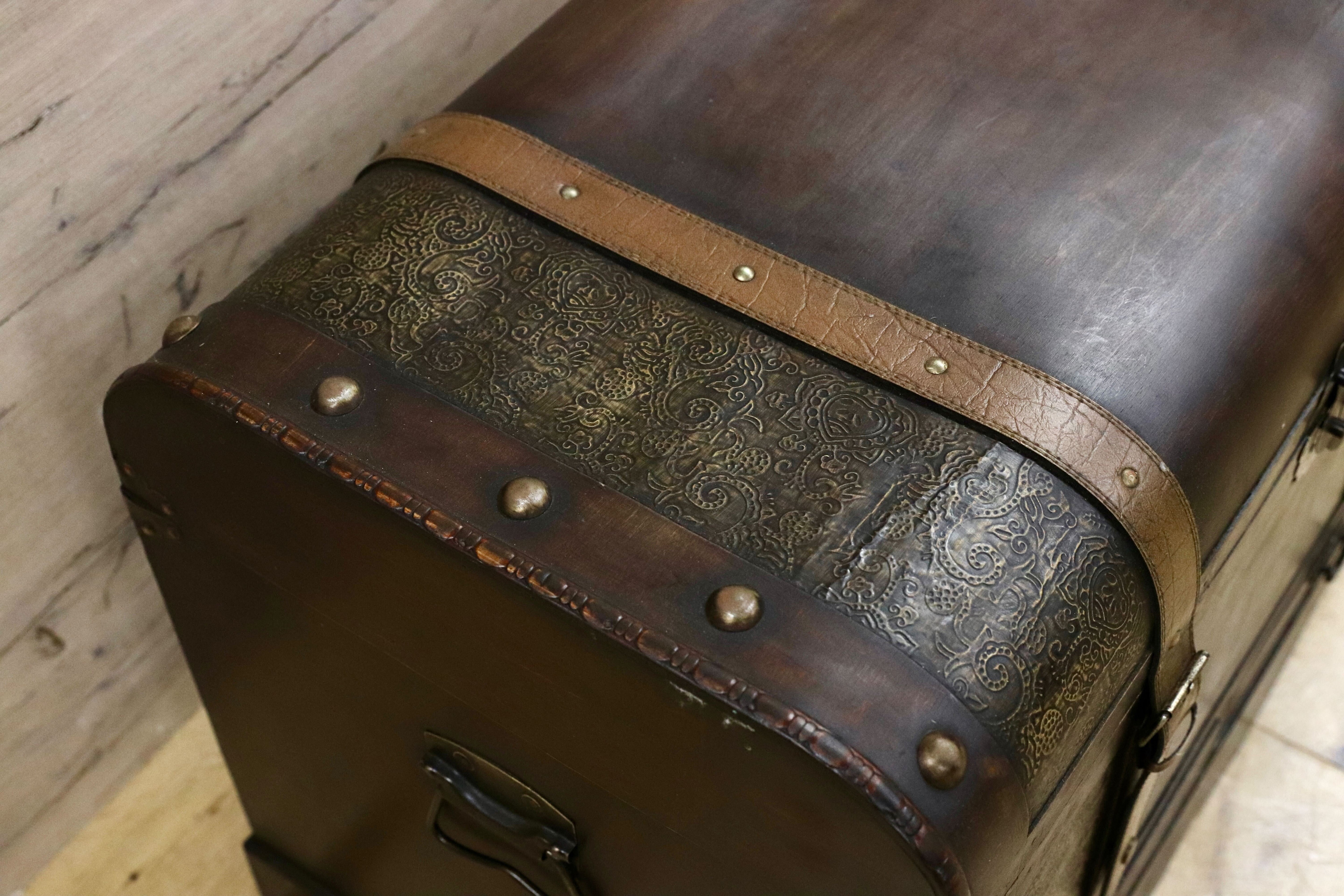 GMHS339○ヴィンテージ トランク ボックス 収納箱 店舗什器 撮影オブジェ アンティーク調