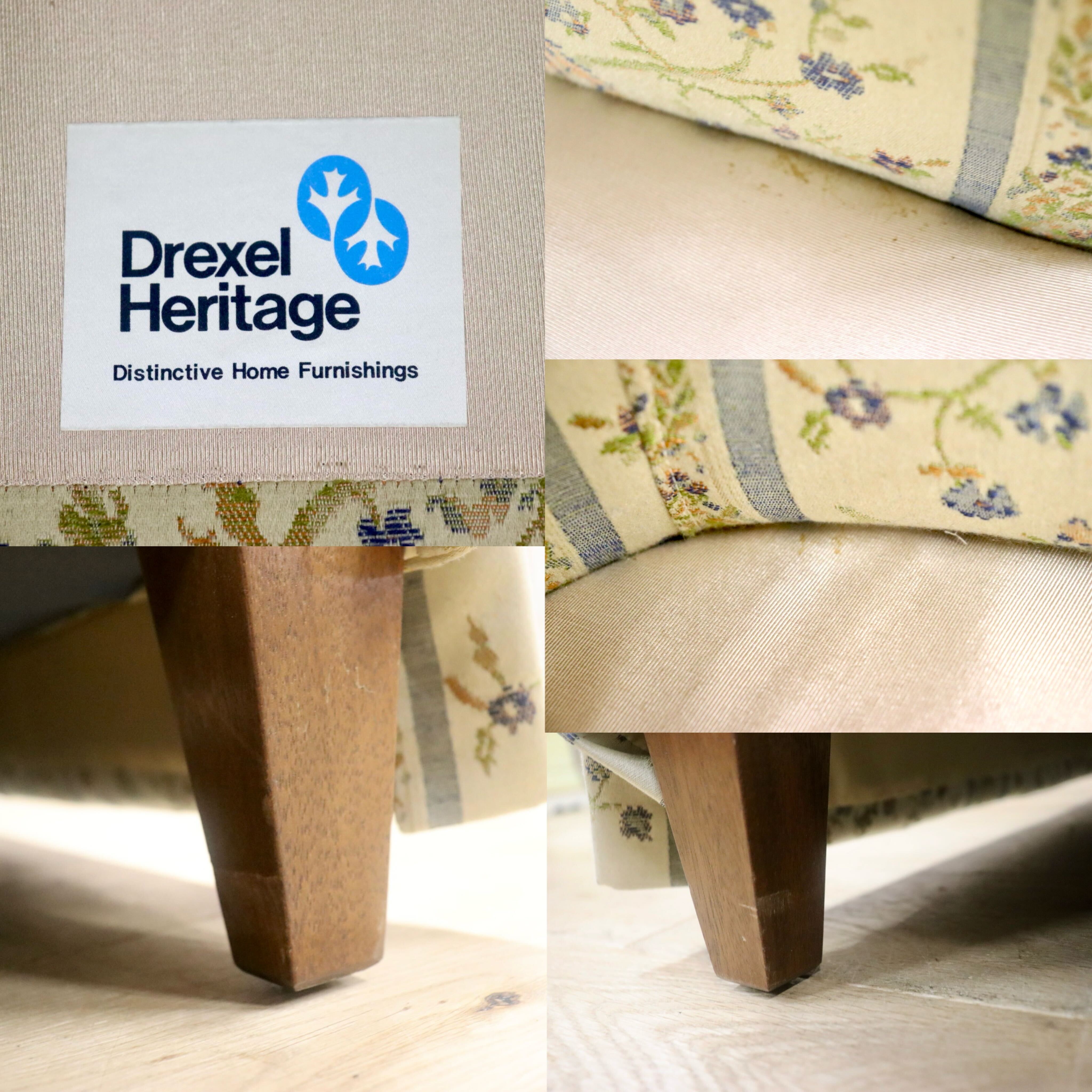 GMHN257E○DREXEL HERITAGE / ドレクセルヘリテイジ 1人掛けソファ シングルソファ アームチェア ファブリック ヴィンテージ 美品