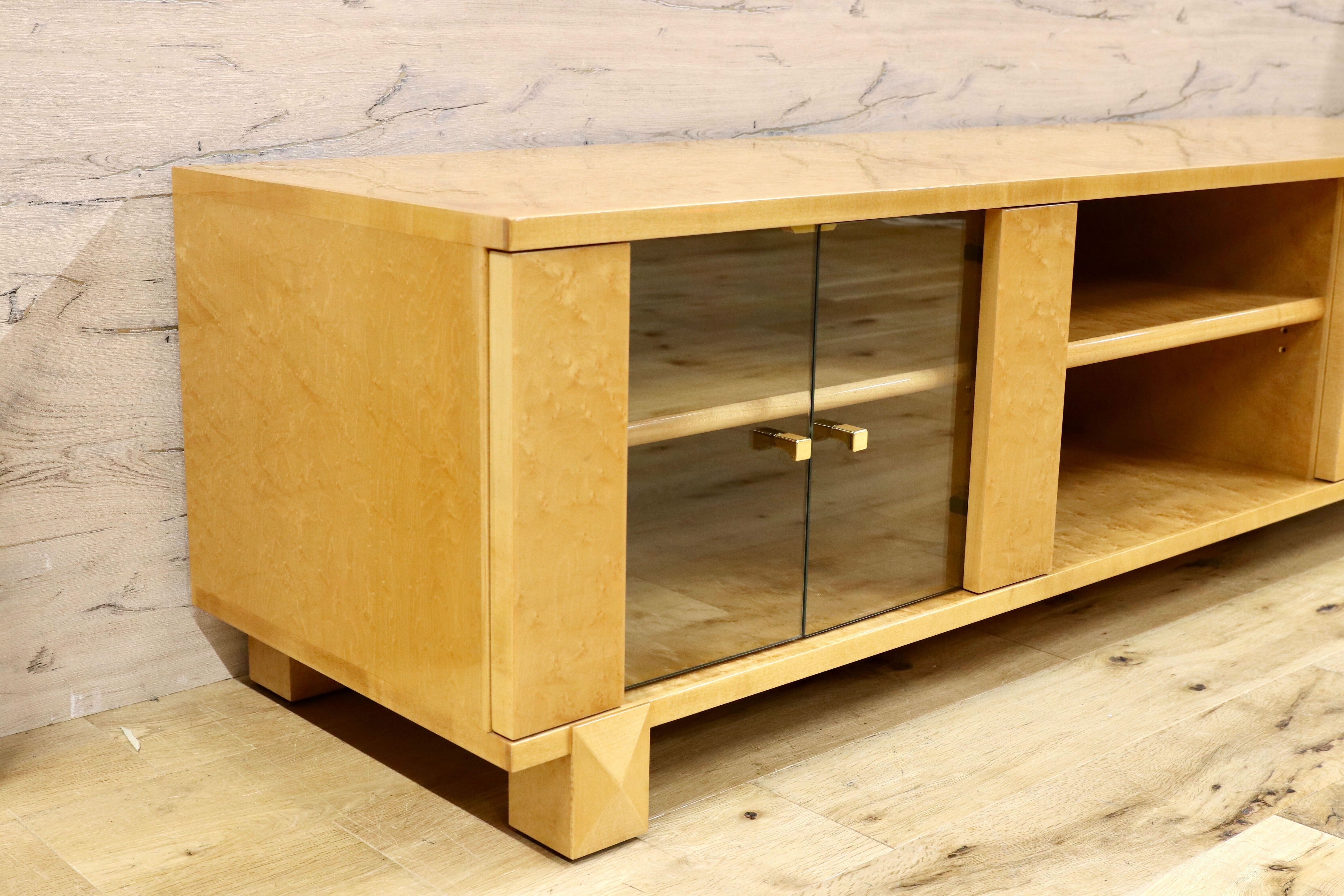 GMHF8○IDC大塚家具 スプレンダー テレビボード TVボード AVボード 藤川家具 バーズアイメープル 最高級 約40万 ショールーム展示品