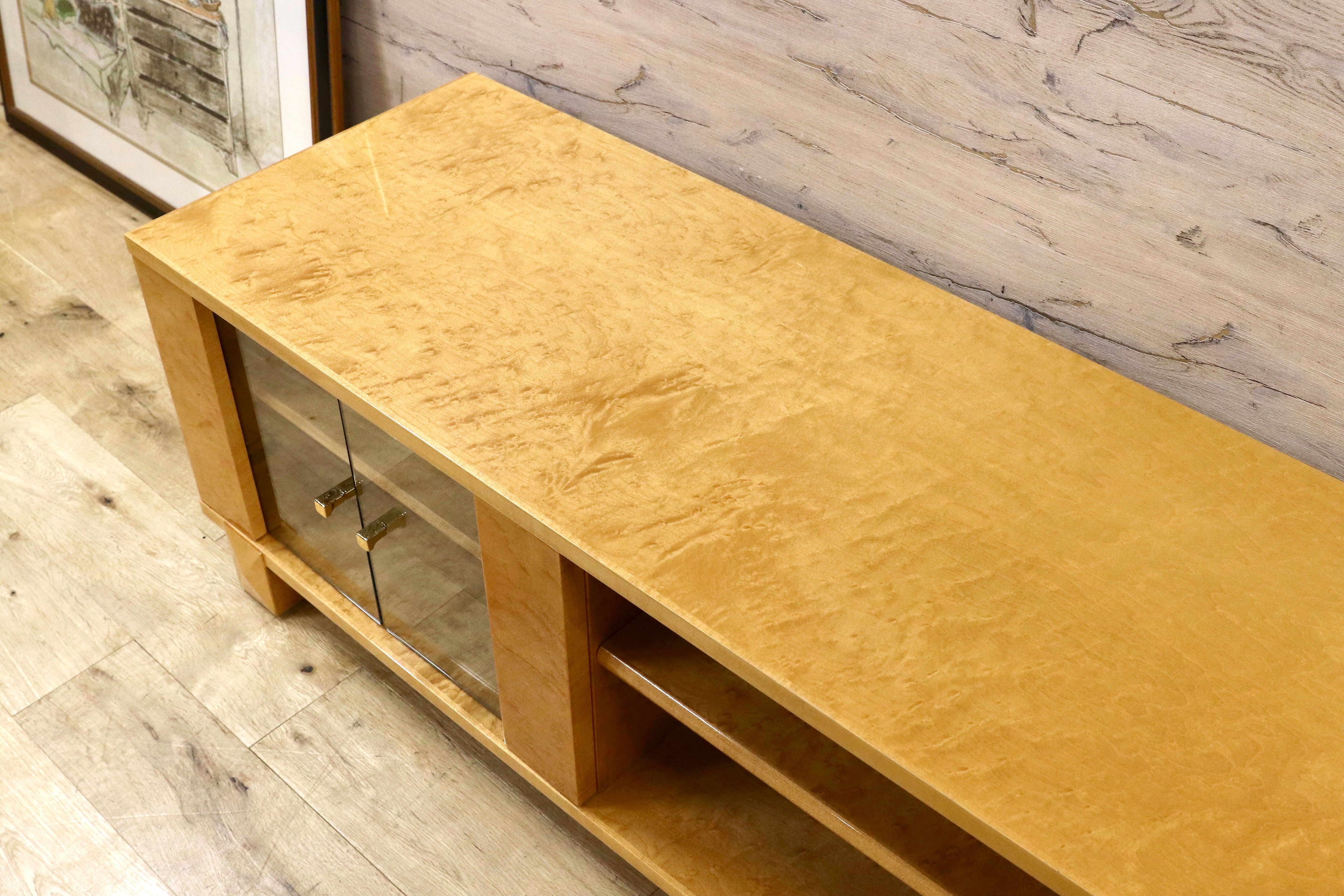 GMHF8○IDC大塚家具 スプレンダー テレビボード TVボード AVボード 藤川家具 バーズアイメープル 最高級 約40万 ショールーム展示品