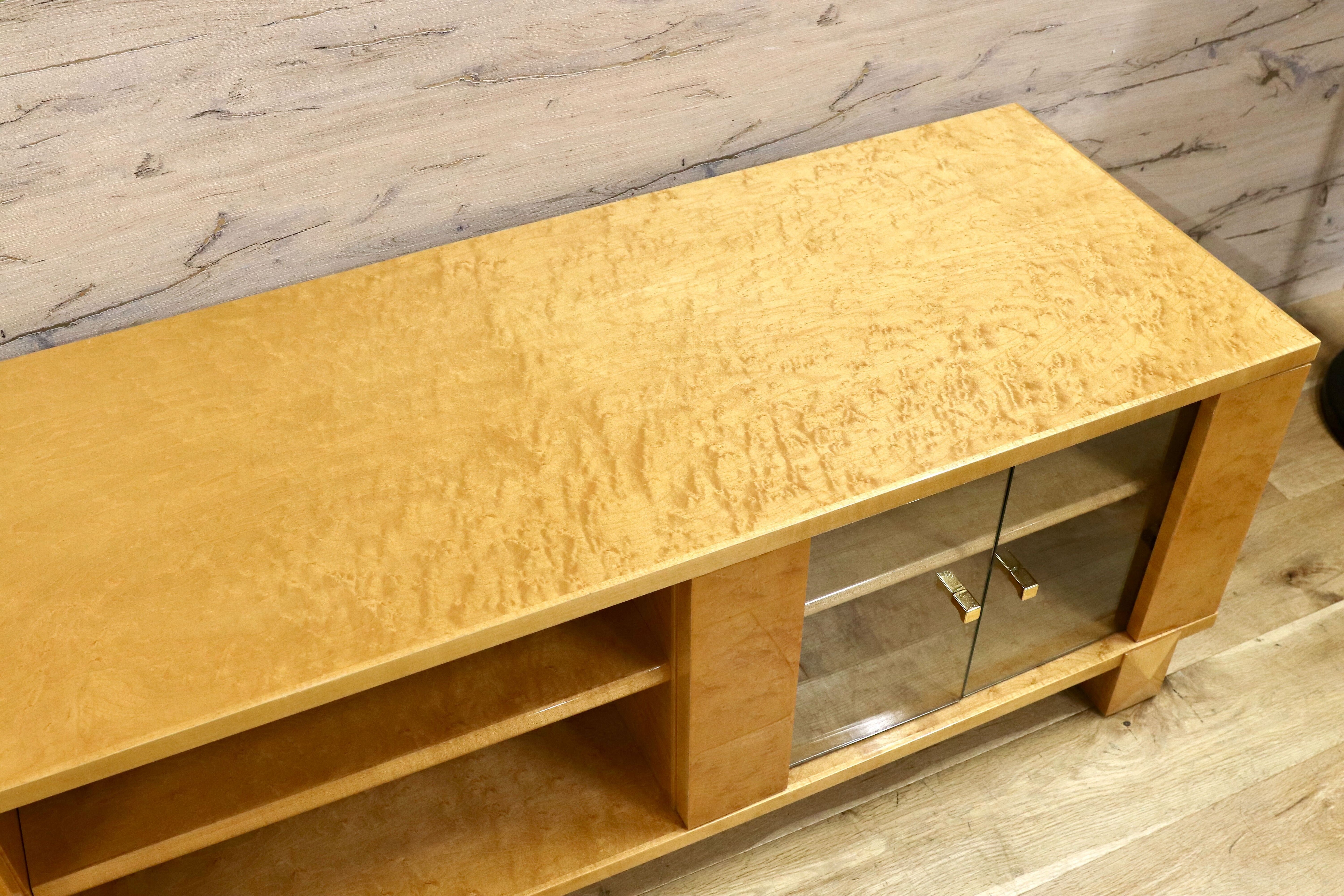 GMHF8○IDC大塚家具 スプレンダー テレビボード TVボード AVボード 藤川家具 バーズアイメープル 最高級 約40万 ショールーム展示品