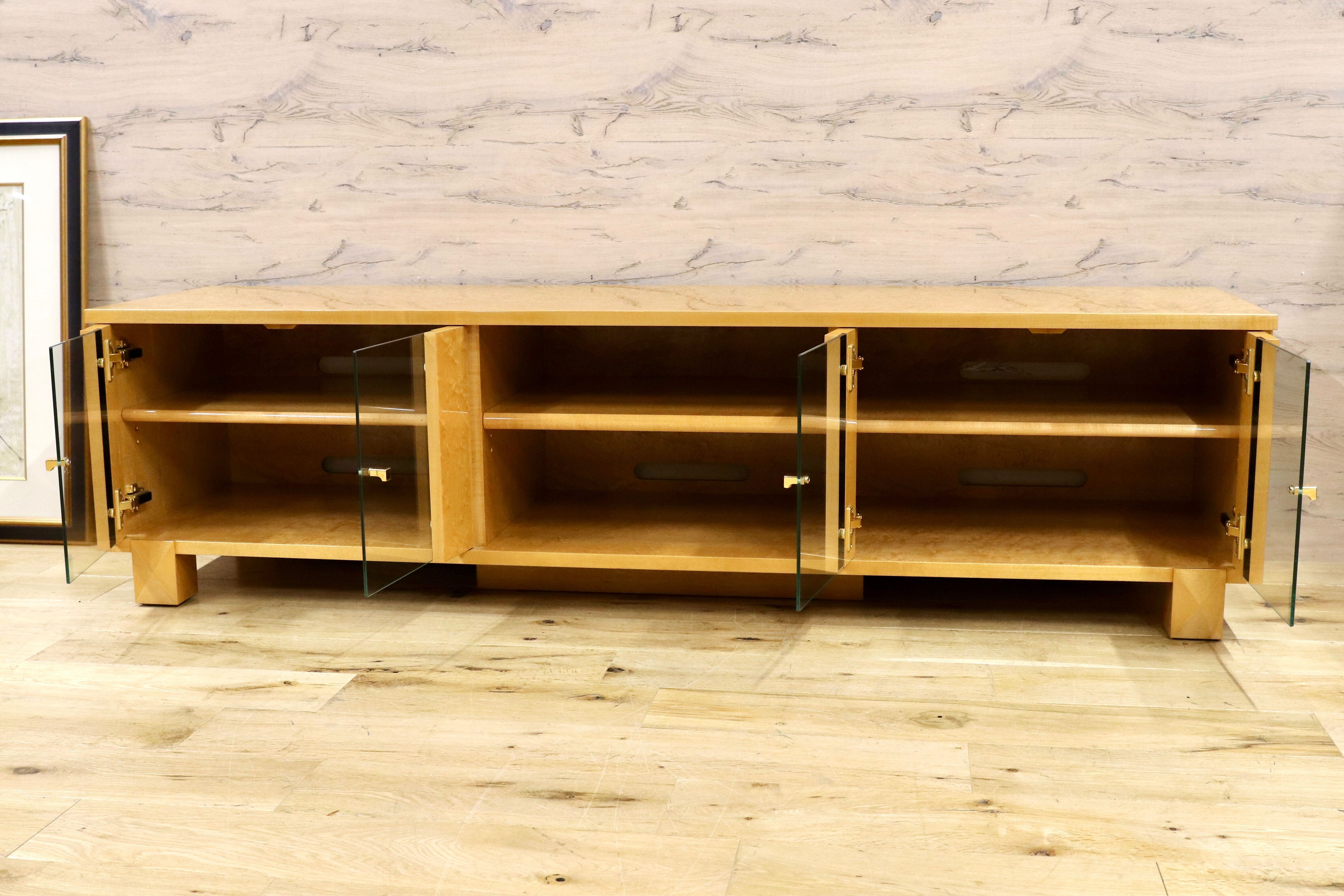 GMHF8○IDC大塚家具 スプレンダー テレビボード TVボード AVボード 藤川家具 バーズアイメープル 最高級 約40万 ショールーム展示品