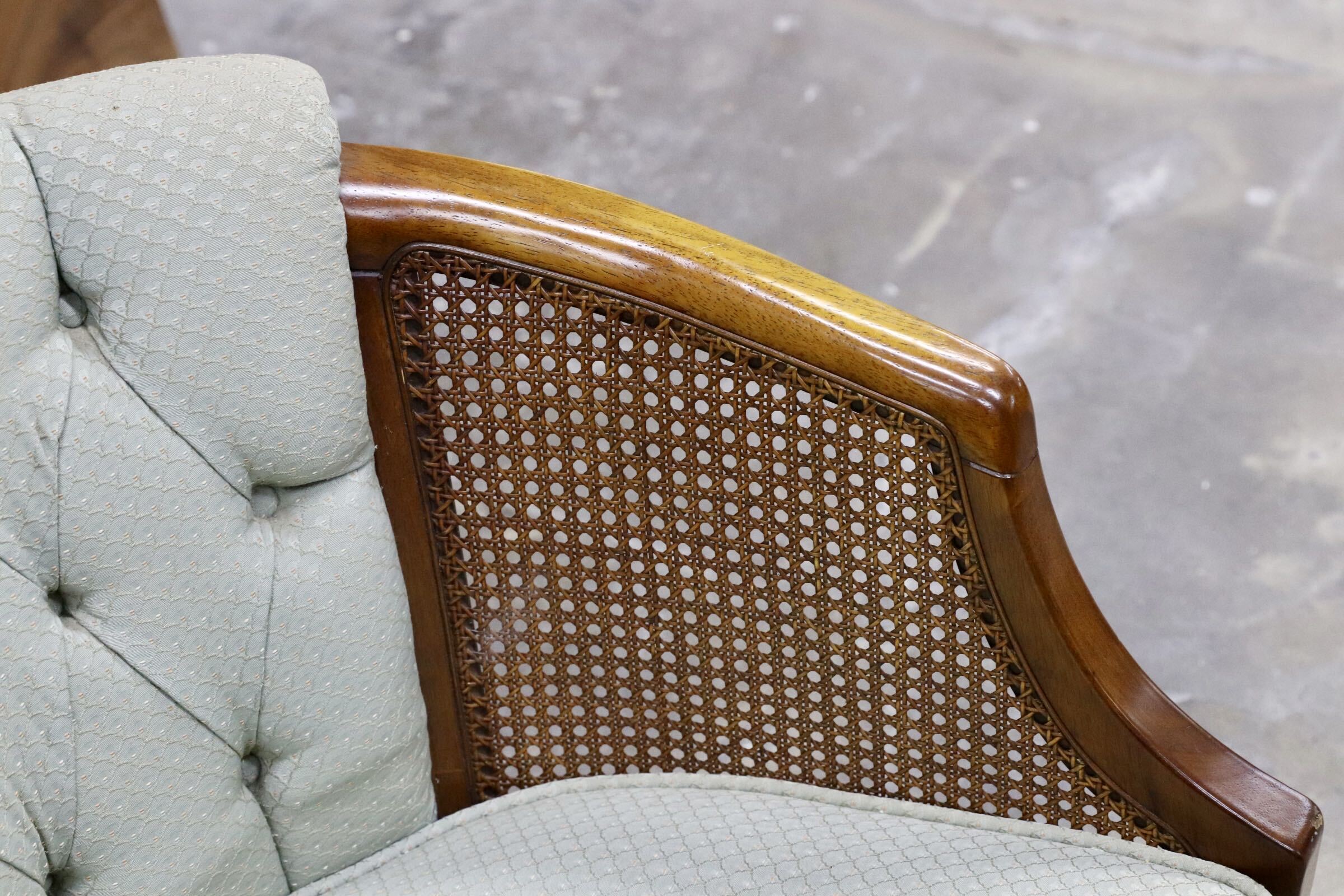 GMJS250A○三越家具 Brugge / ブルージュ COUNTRY HOUSE カントリーハウス ヴィンテージ シングルソファ ラタン 英国カントリー 稀少