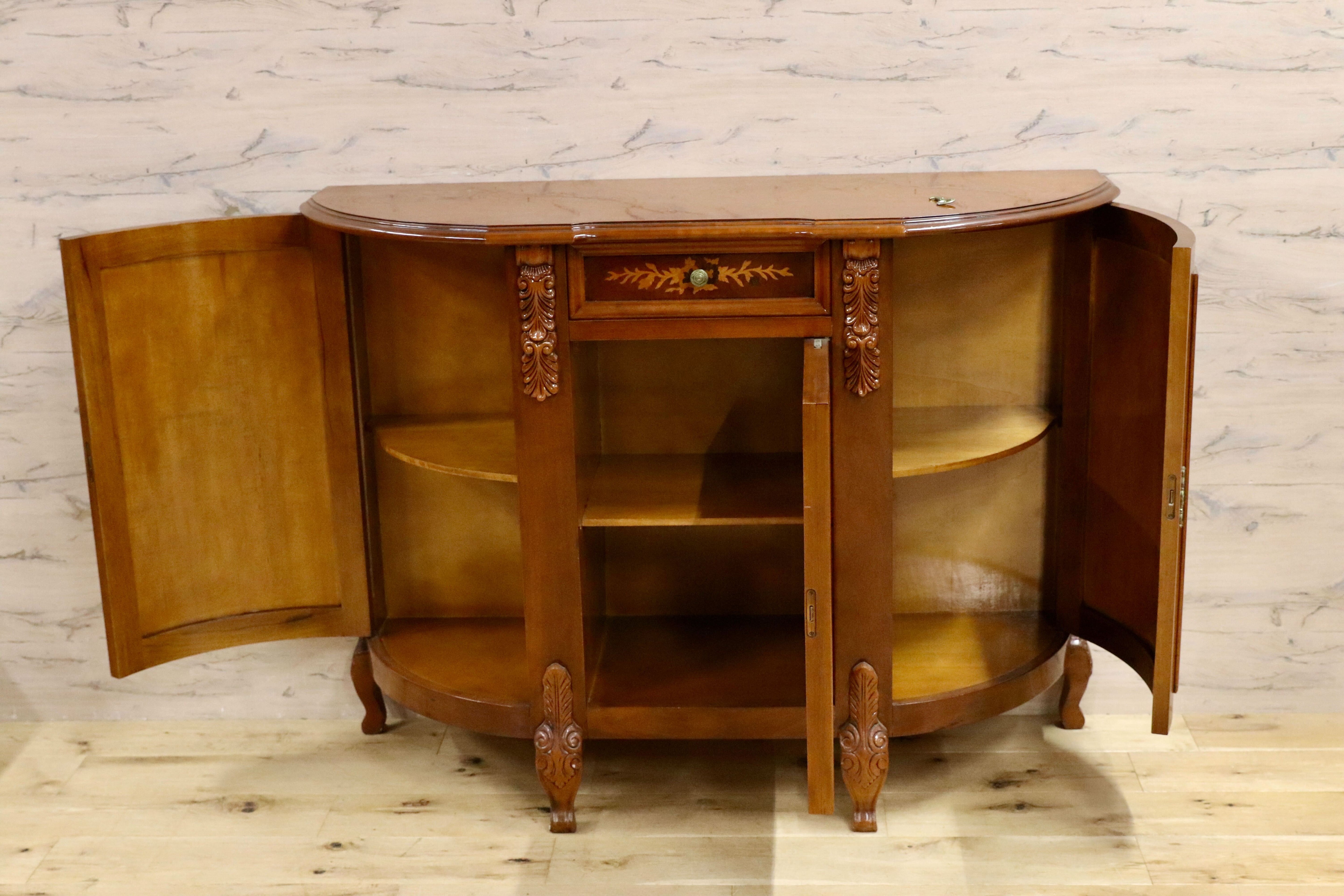 GMIH266○イタリア製 クラシック サイドボード リビングボード キャビネット 象嵌細工 西洋 ヨーロピアン チェスト アンティーク