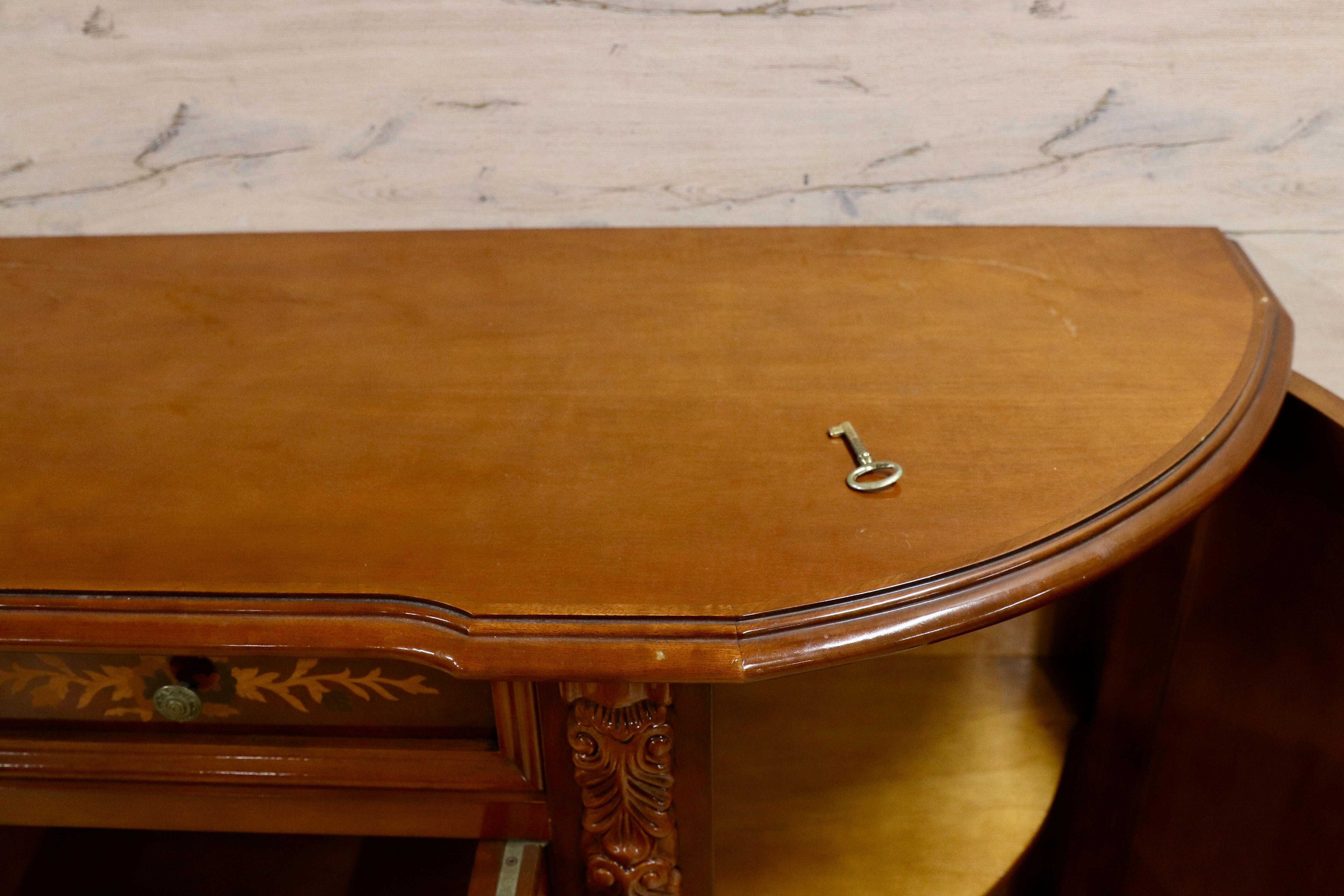 GMIH266○イタリア製 クラシック サイドボード リビングボード キャビネット 象嵌細工 西洋 ヨーロピアン チェスト アンティーク