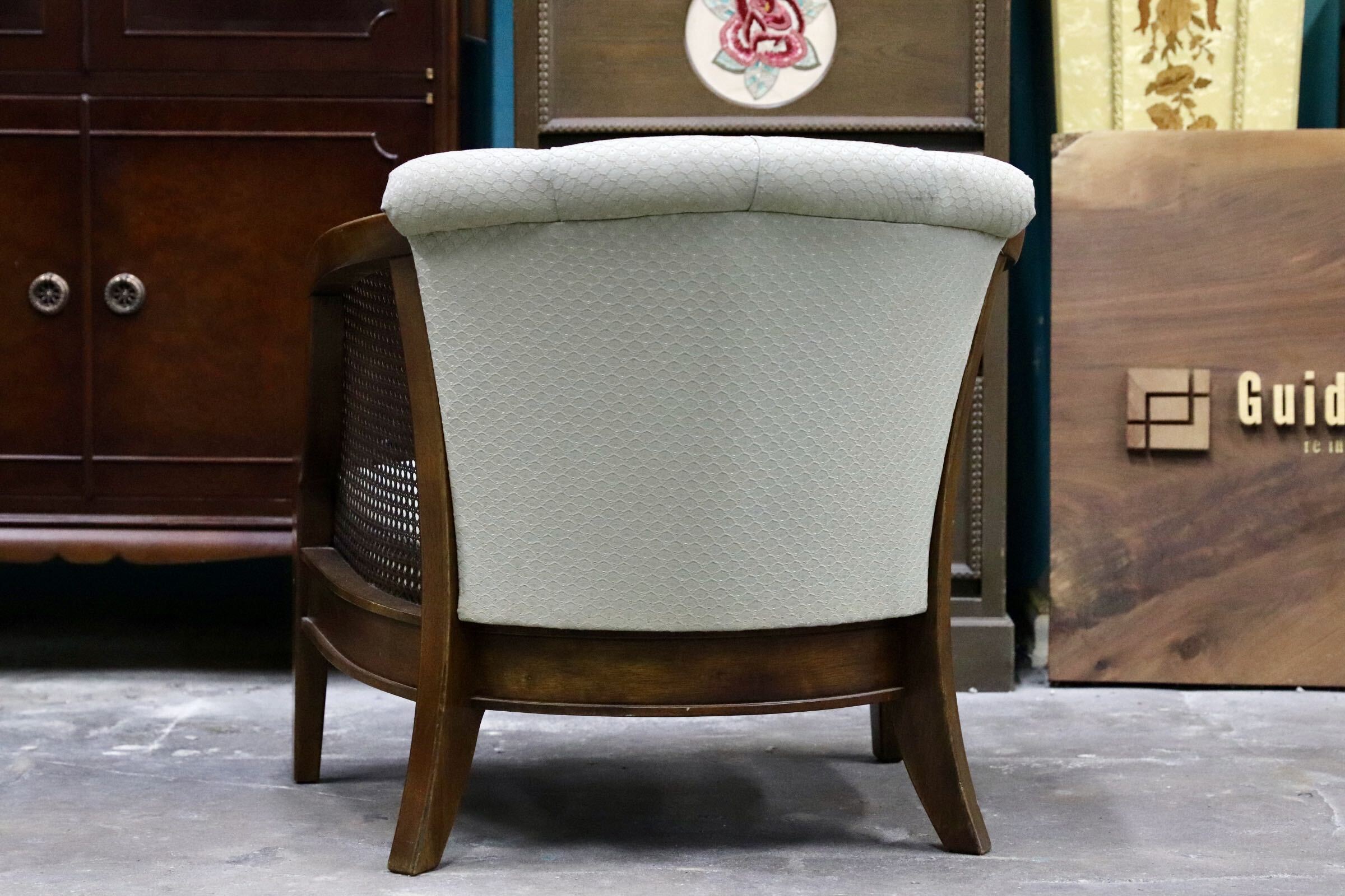 GMJS250A○三越家具 Brugge / ブルージュ COUNTRY HOUSE カントリーハウス ヴィンテージ シングルソファ ラタン 英国カントリー 稀少